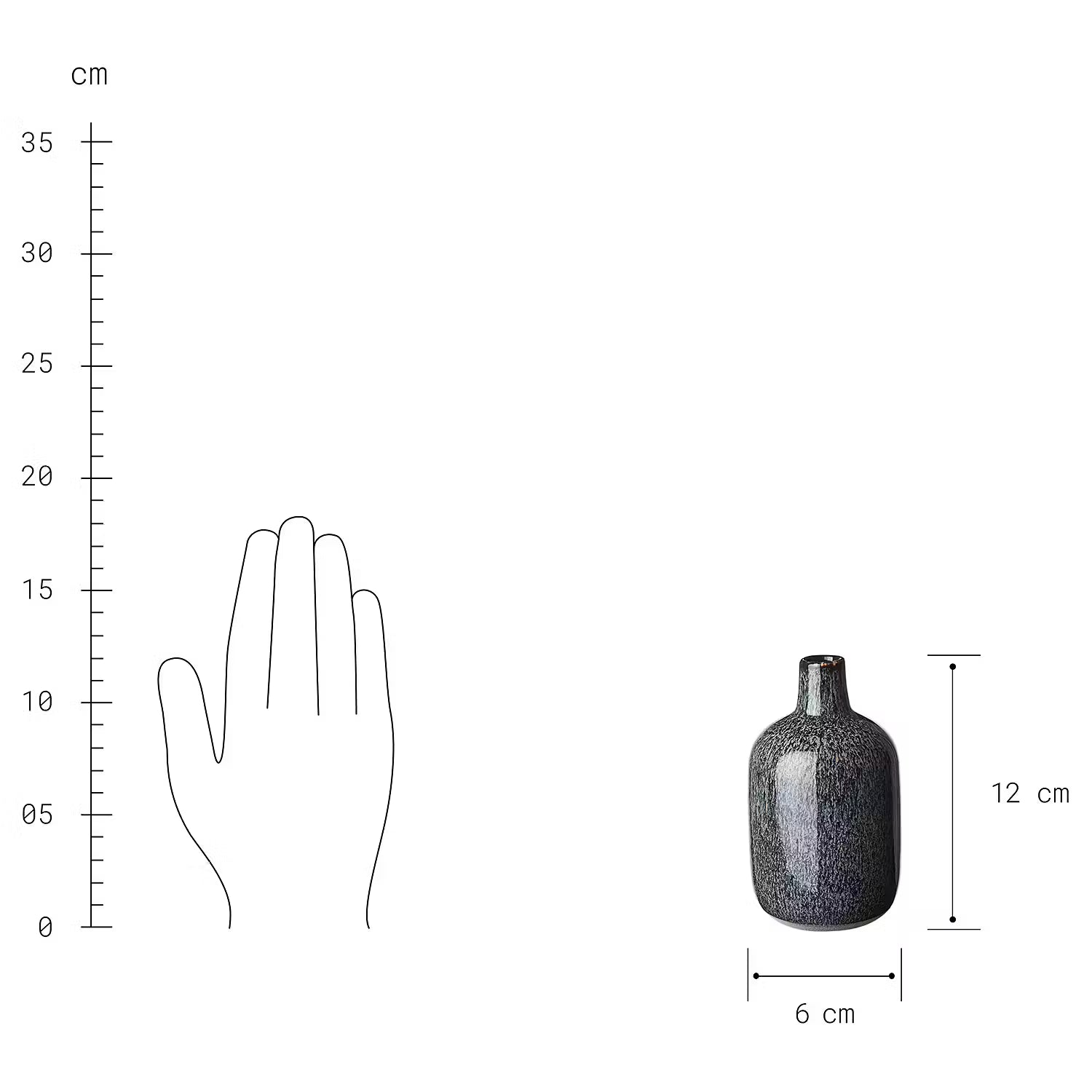NORDIC SEA Mini-Vase - Steingut - Blau
