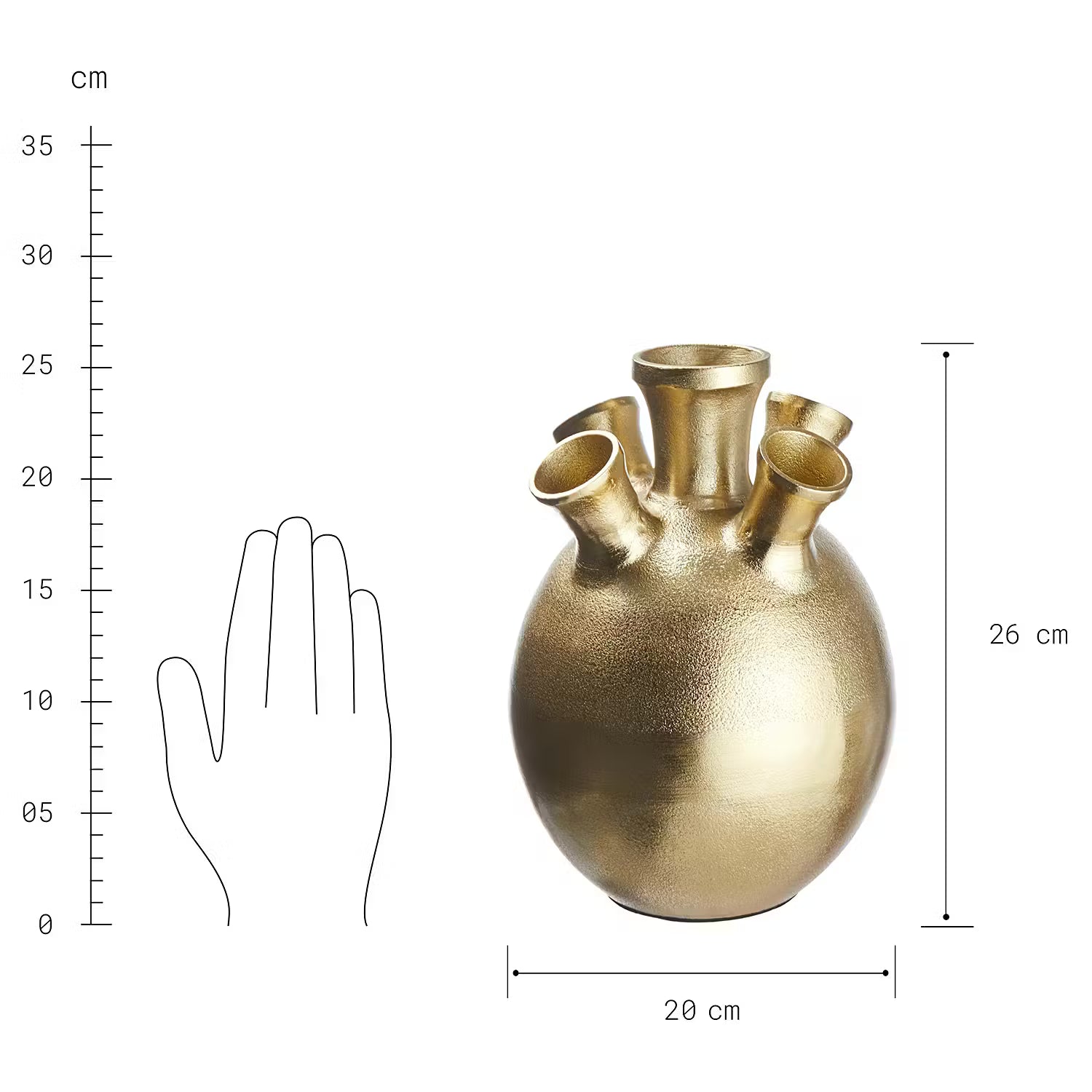 ARRANGEMENT Vase - Aluminium - Gold