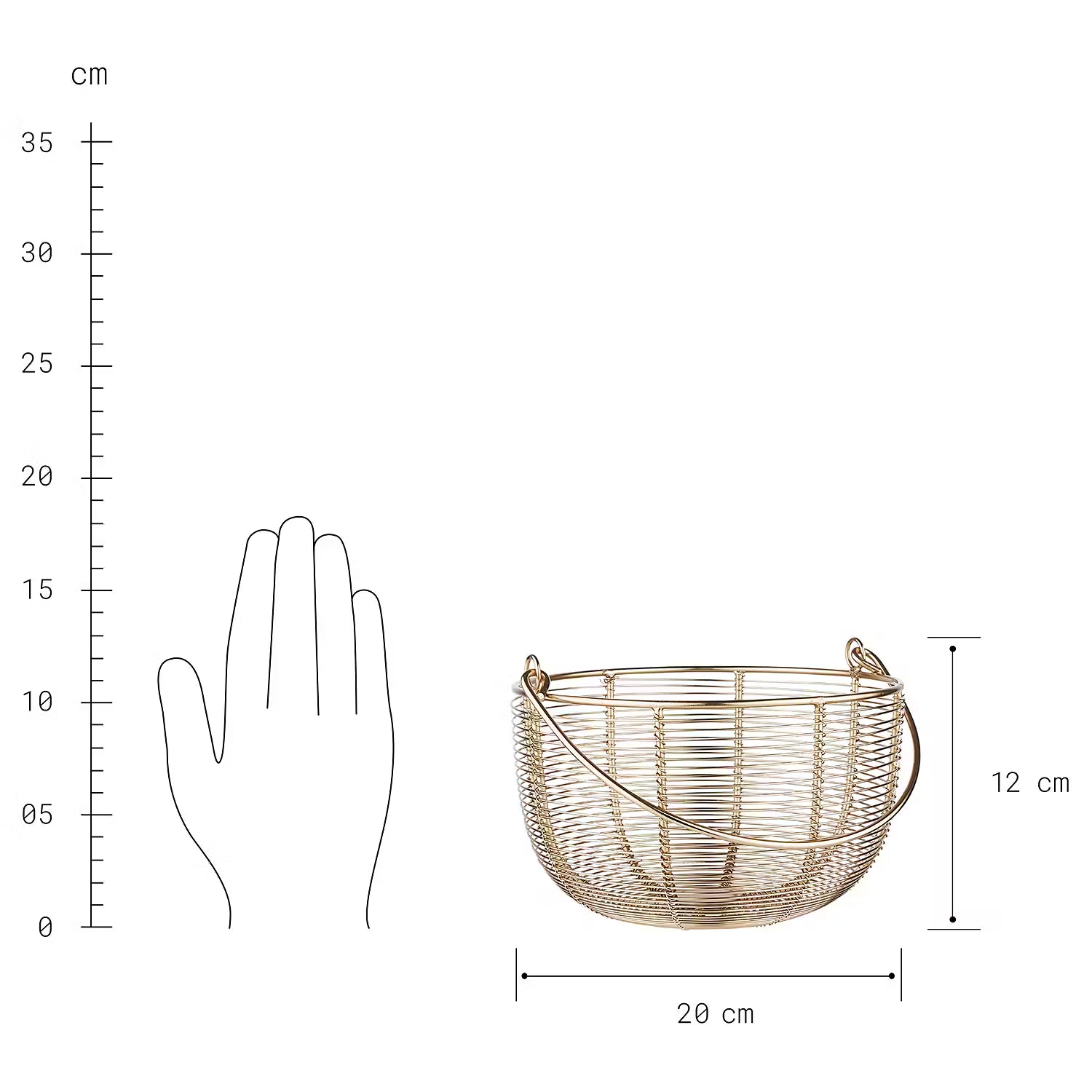MORGAN Aufbewahrungskorb - Eisen - Gold - Durchmesser: 12 cm