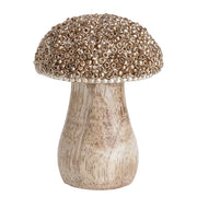 HARVEST LOVE Deko-Pilz - Mango / Klarglas - Braun / Gold - Höhe: 7 cm