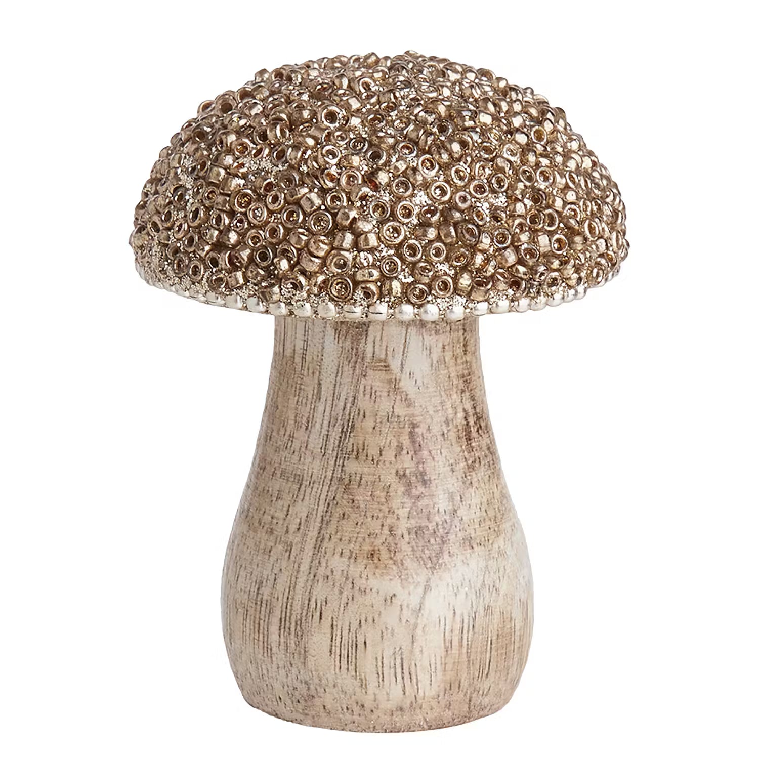 HARVEST LOVE Deko-Pilz - Mango / Klarglas - Braun / Gold - Höhe: 7 cm