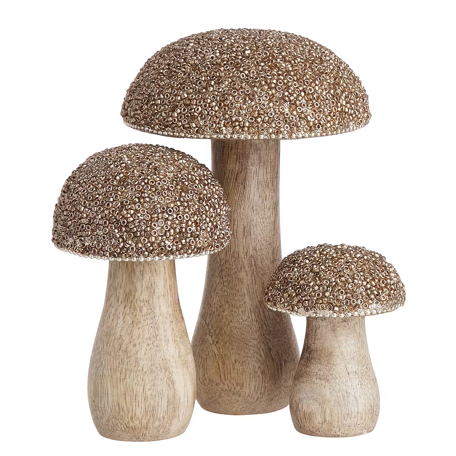 HARVEST LOVE Deko-Pilz - Mango / Klarglas - Braun / Gold - Höhe: 7 cm
