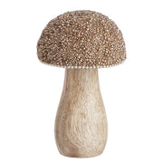 HARVEST LOVE Deko-Pilz - Mango / Klarglas - Braun / Gold - Höhe: 11 cm
