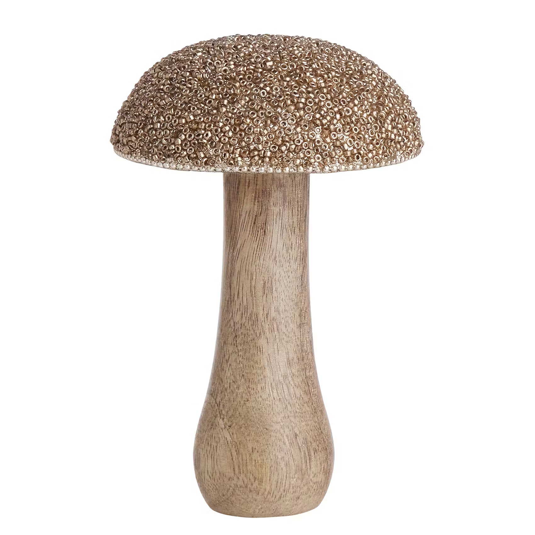 HARVEST LOVE Deko-Pilz - Mango / Klarglas - Braun / Gold - Höhe: 26 cm