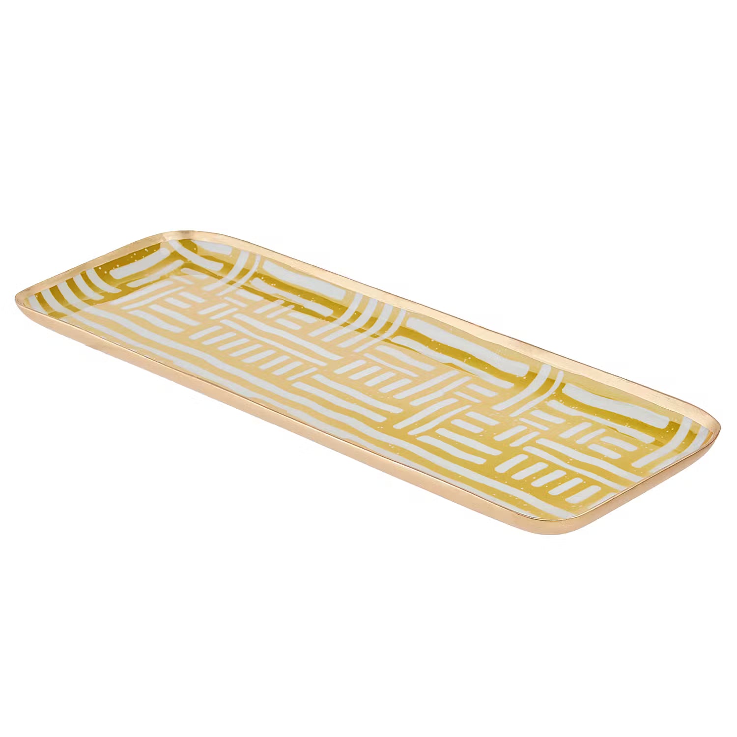 PATTERY Deko-Tablett - Aluminium / Emaille - Gelb