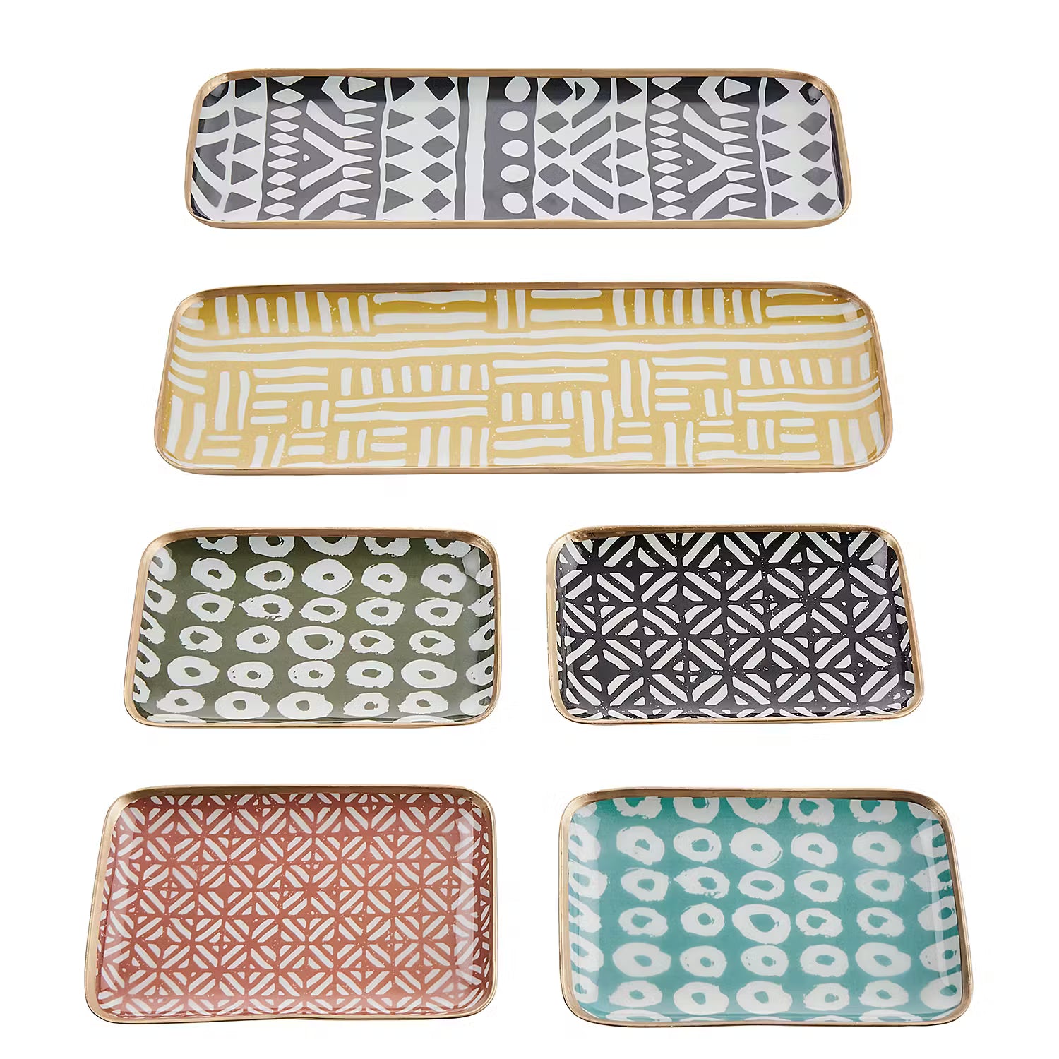 PATTERY Deko-Tablett - Aluminium / Emaille - Gelb