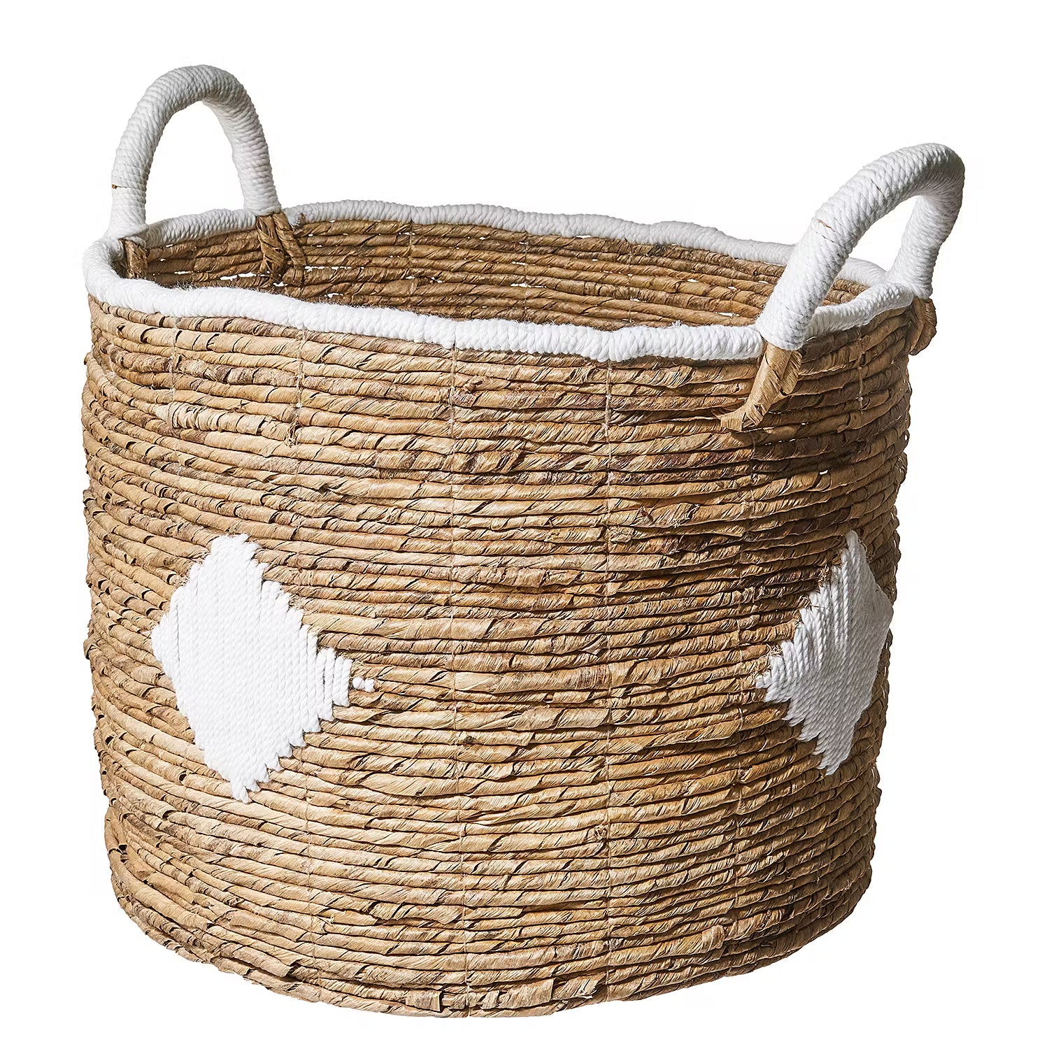BANANAS Korb - Baumwolle / Polyester - Braun / Weiß - Durchmesser: 37 cm