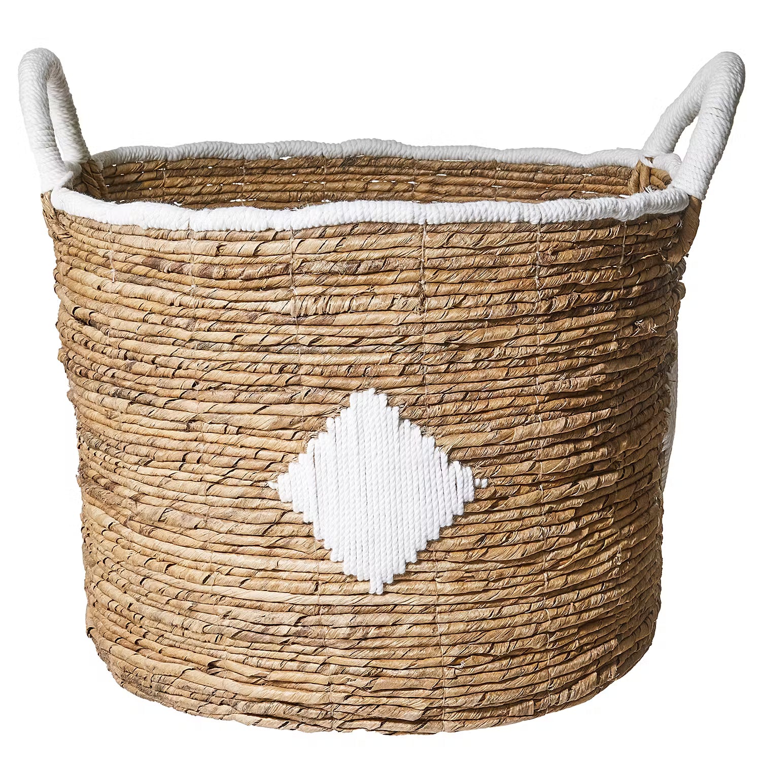 BANANAS Korb - Baumwolle / Polyester - Braun / Weiß - Durchmesser: 37 cm