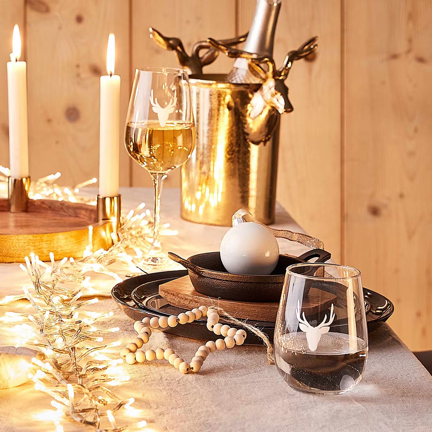 BANQUET Flaschenkühler Hirsch - Aluminium - Gold