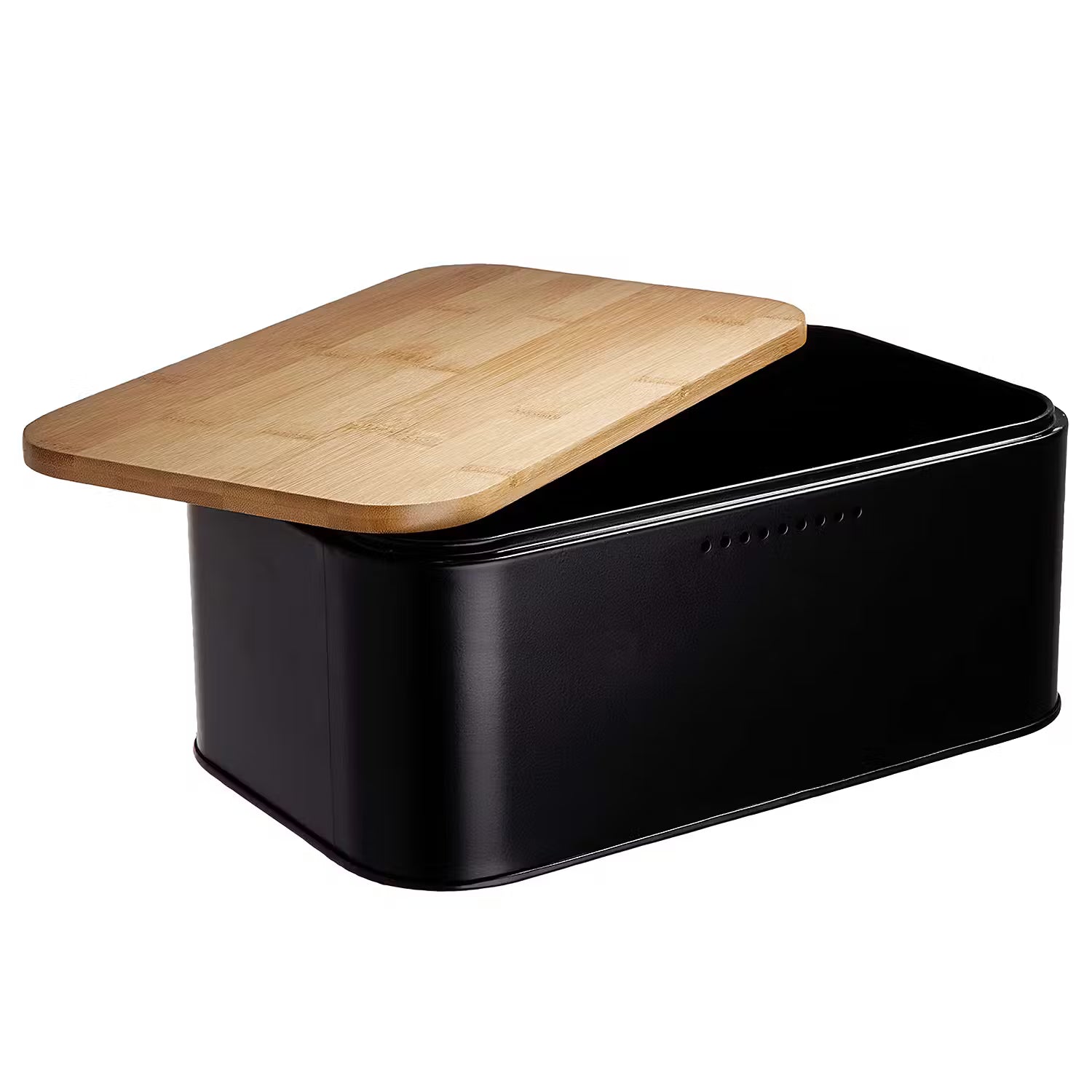 BREAD 'N' BREAKFAST Brotbox - Stahl / Bambus - Schwarz