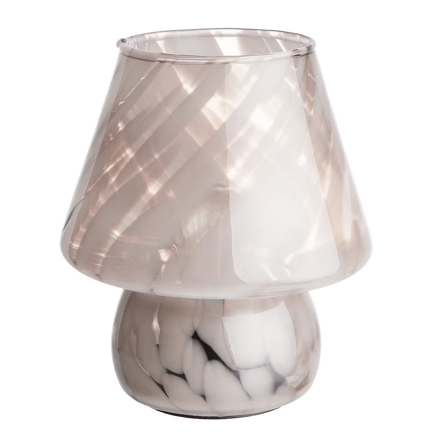 MISS MARBLE LED-Leuchte - Farbglas - Weiß - Beige - Höhe: 17 cm