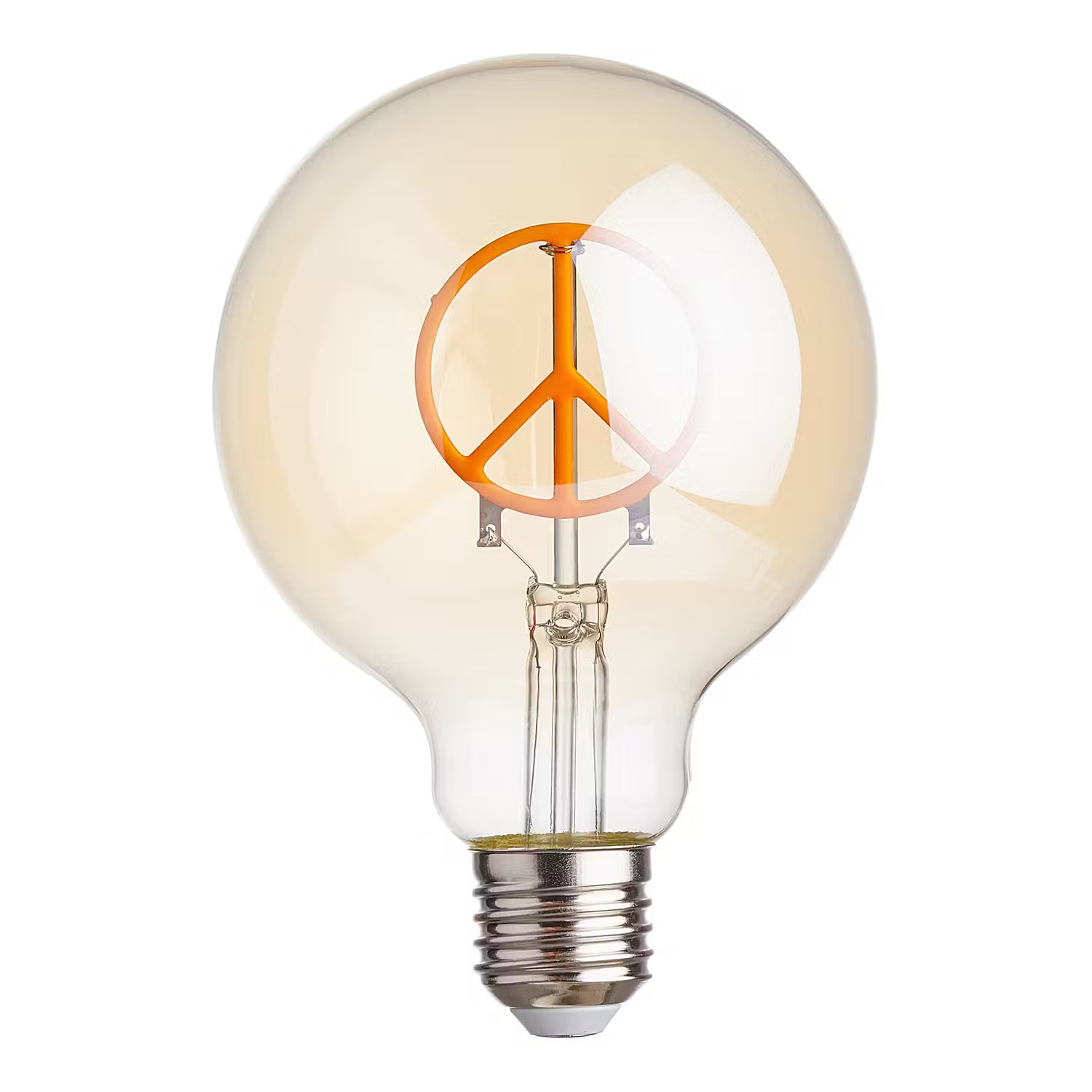 BRIGHT LIGHT LED Glühlampe Peace Zeichen - Glas - Gold
