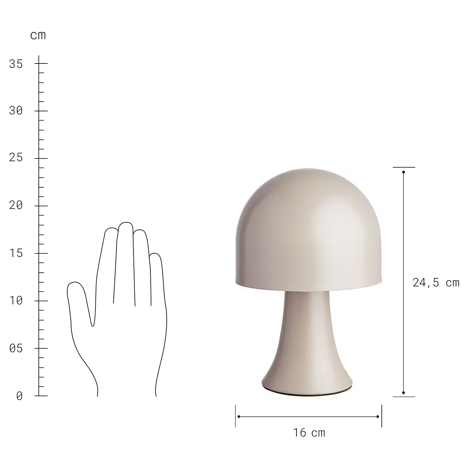 ENOKI Tischleuchte - Eisen- Beige - Beige
