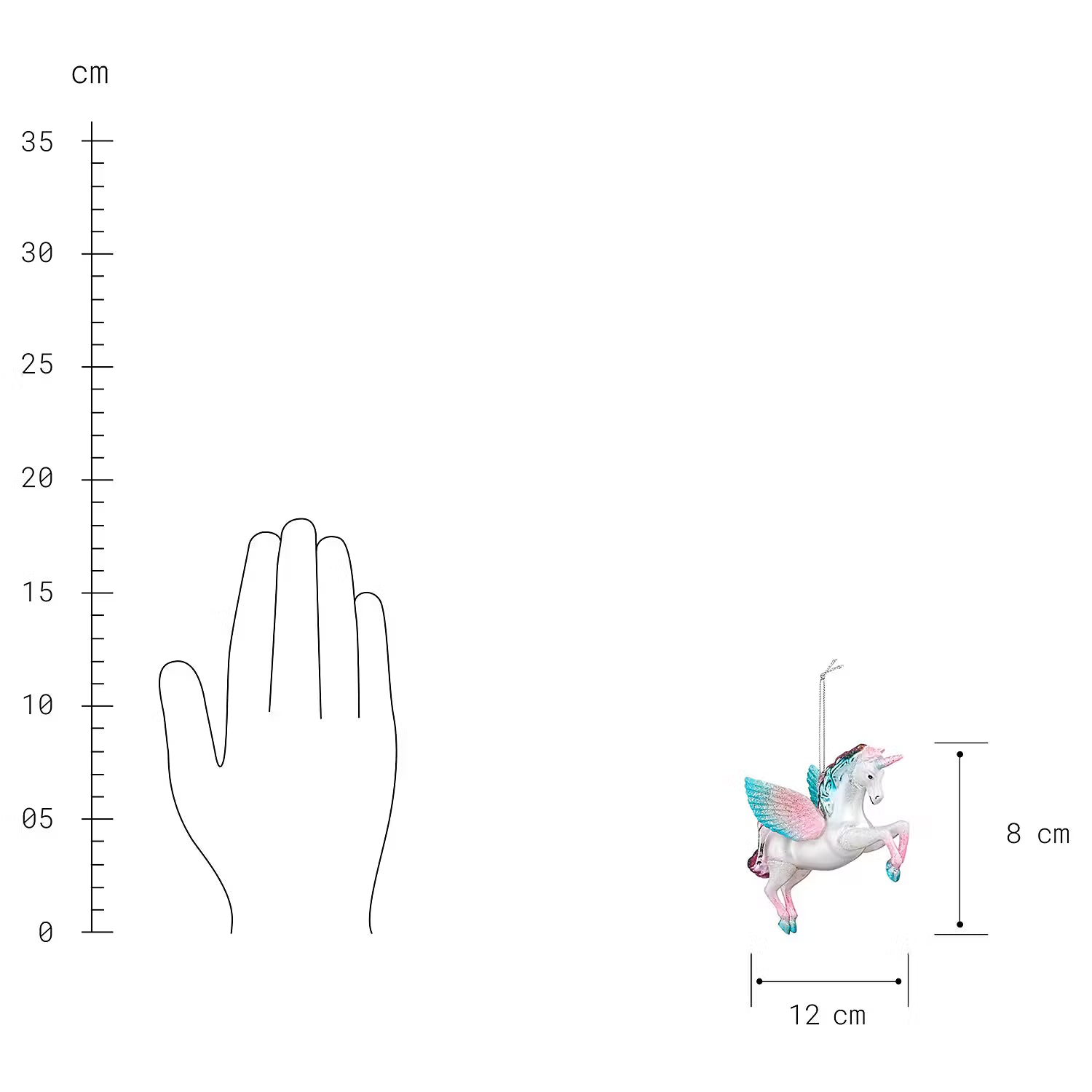 HANG ON Baumanhänger Einhorn - Glas - Weiß