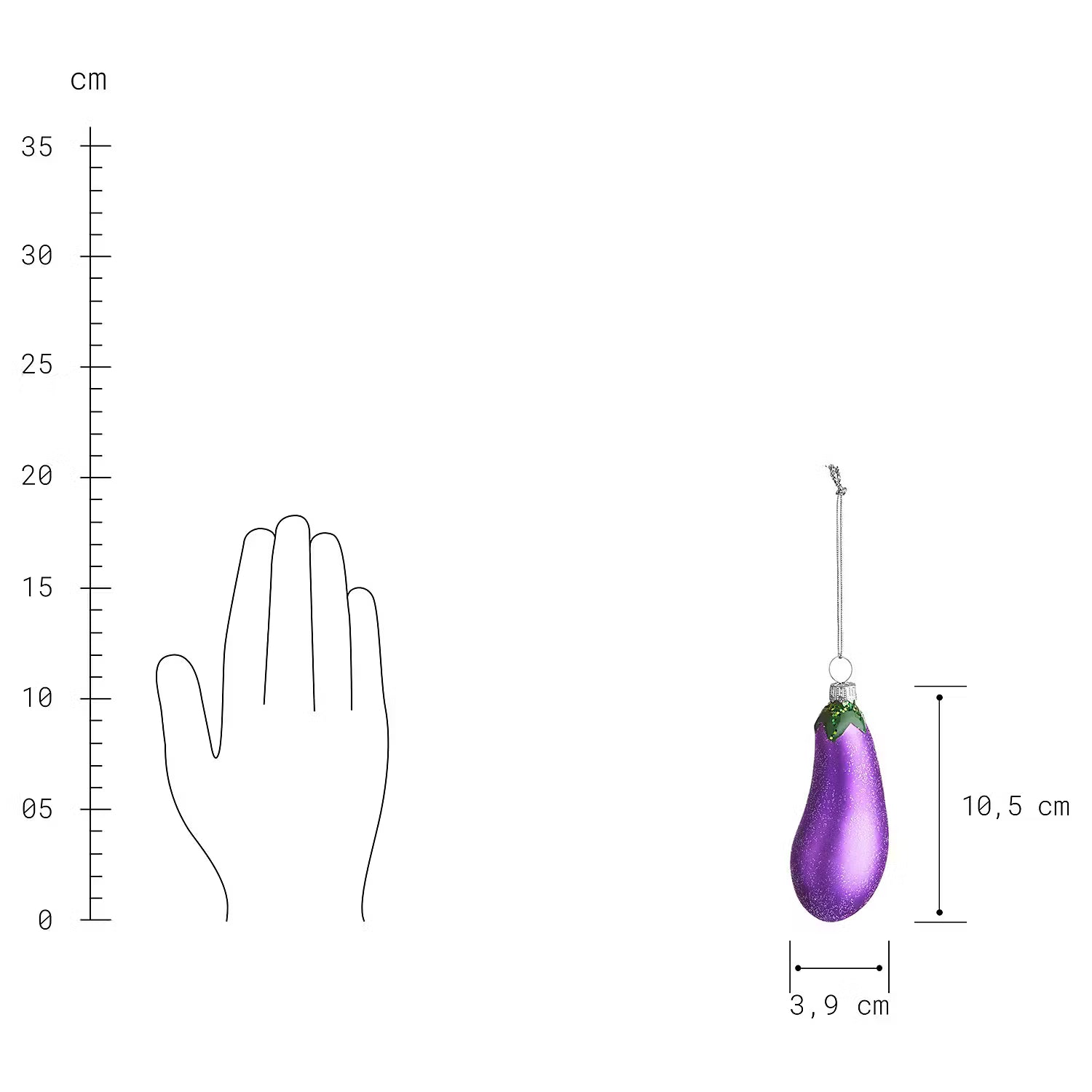 HANG ON Baumanhänger Aubergine - Glas - Lila