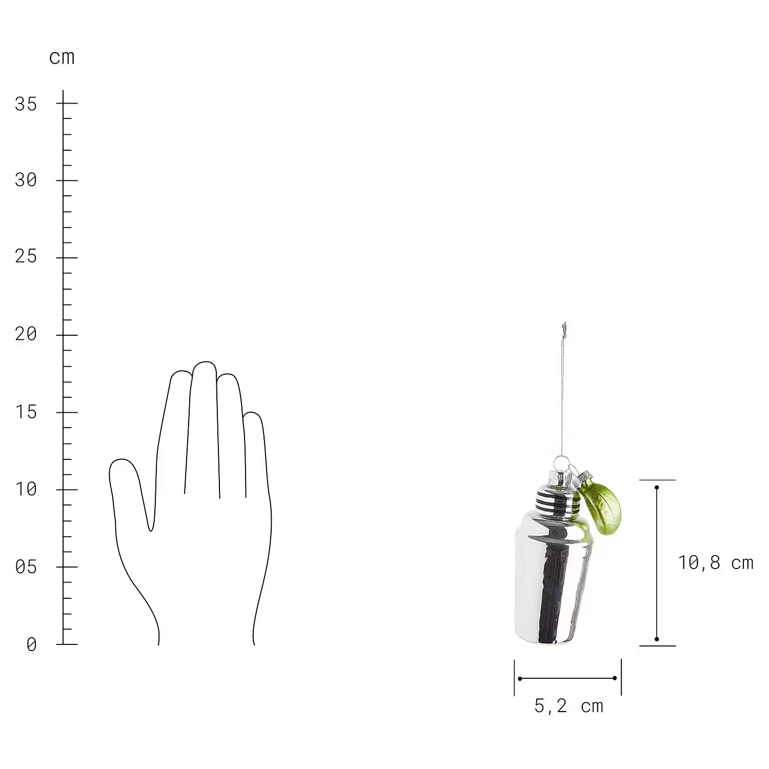 HANG ON Baumanhänger Cocktail Shaker - Glas - Silber