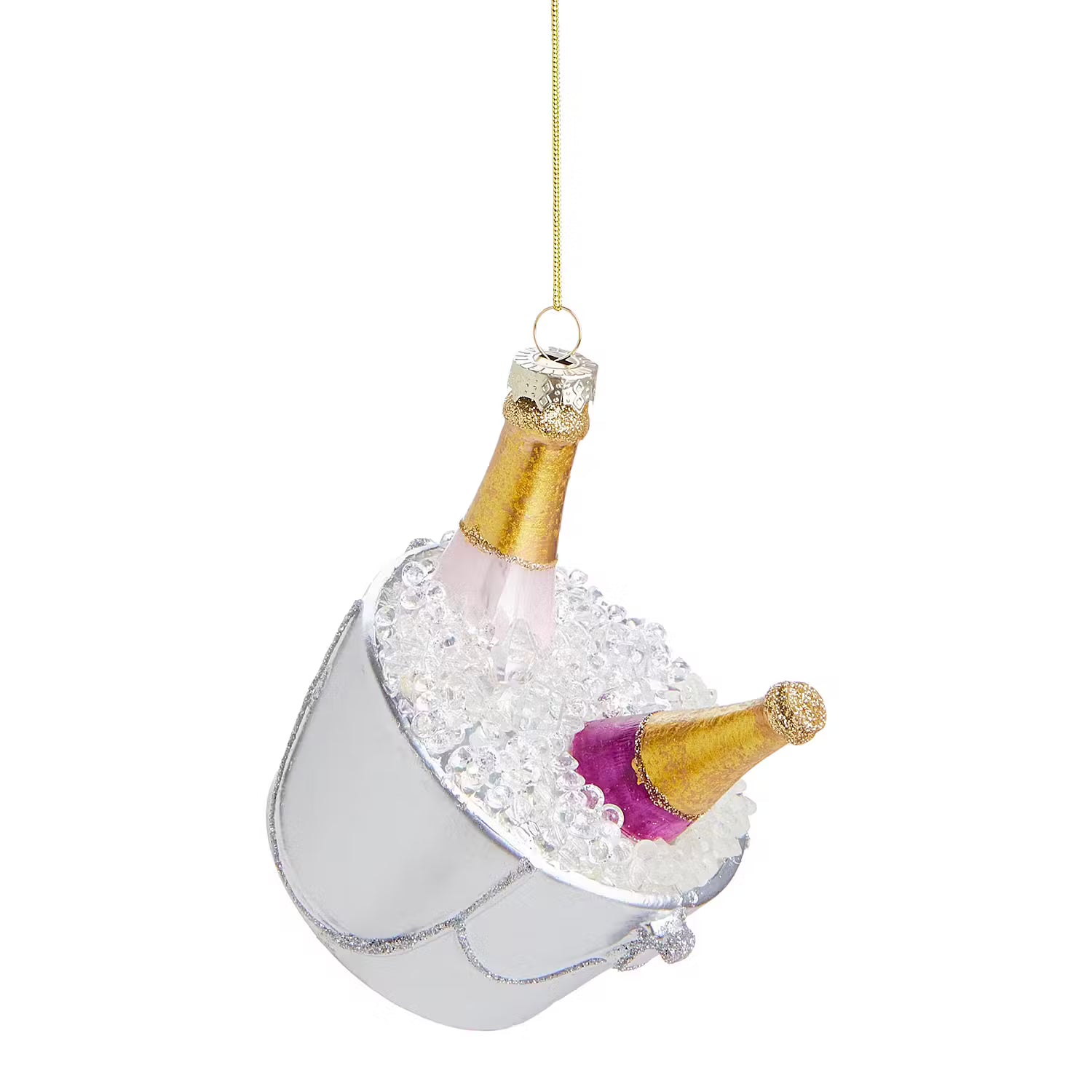 HANG ON Baumanhänger Sektkühler - Glas - Silber