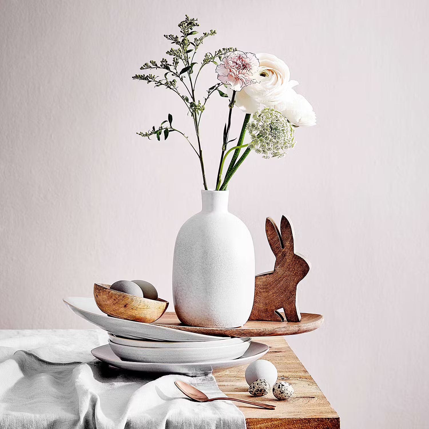 EASTER Deko-Hase - Mangoholz - Beige