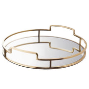 ART DECO Tablett - Aluminium / Glas - Gold