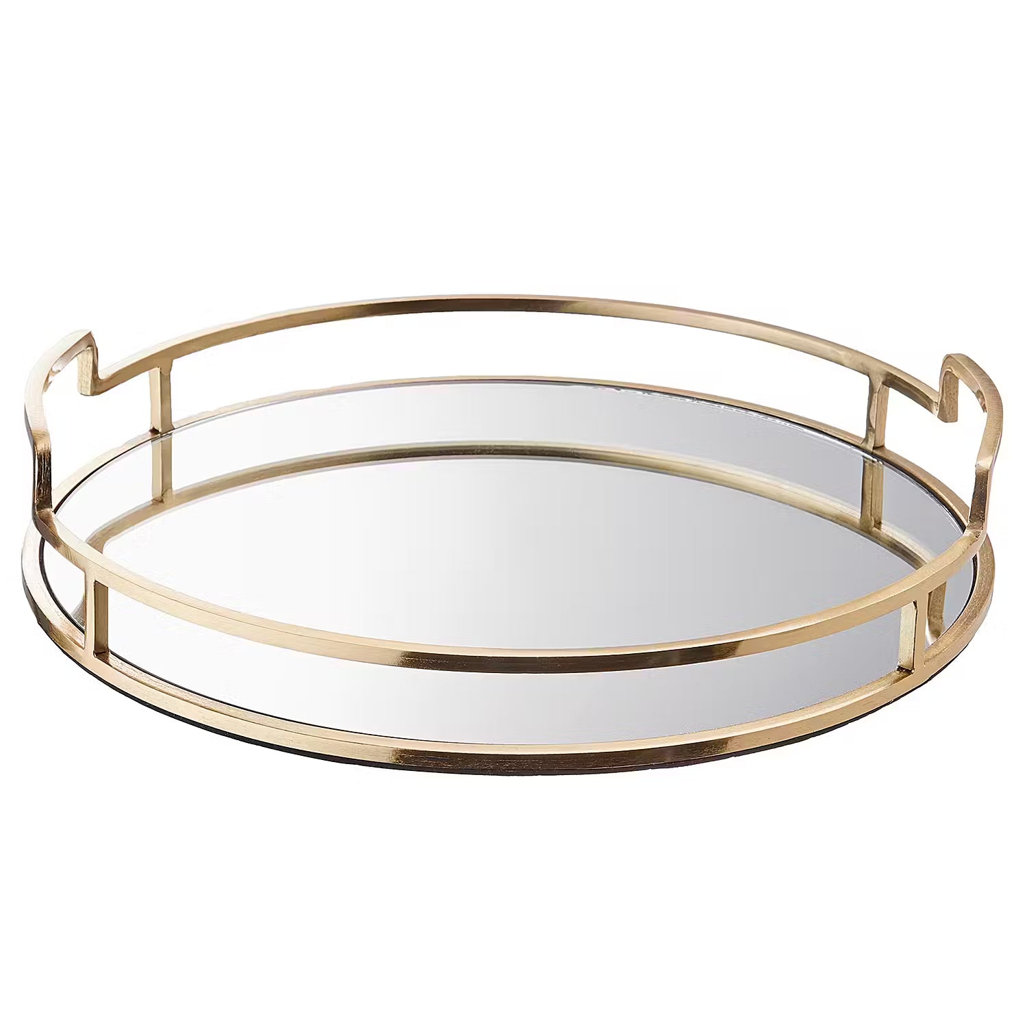 ART DECO Tablett - Aluminium / Glas - Gold