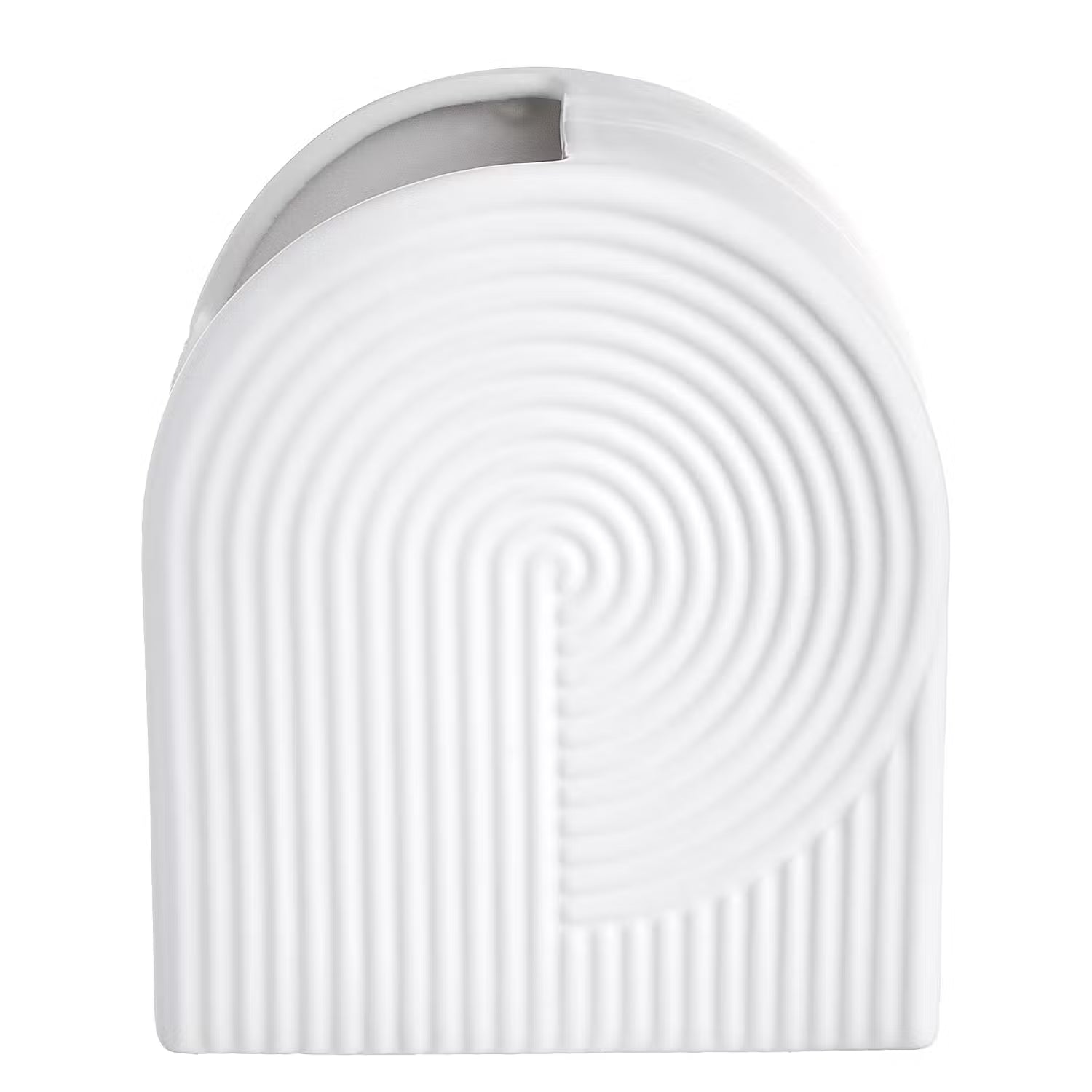 CURVE Vase - Steingut - Weiß