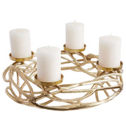 ADVENT Adentskranz "Treibholz" - Aluminium - Gold