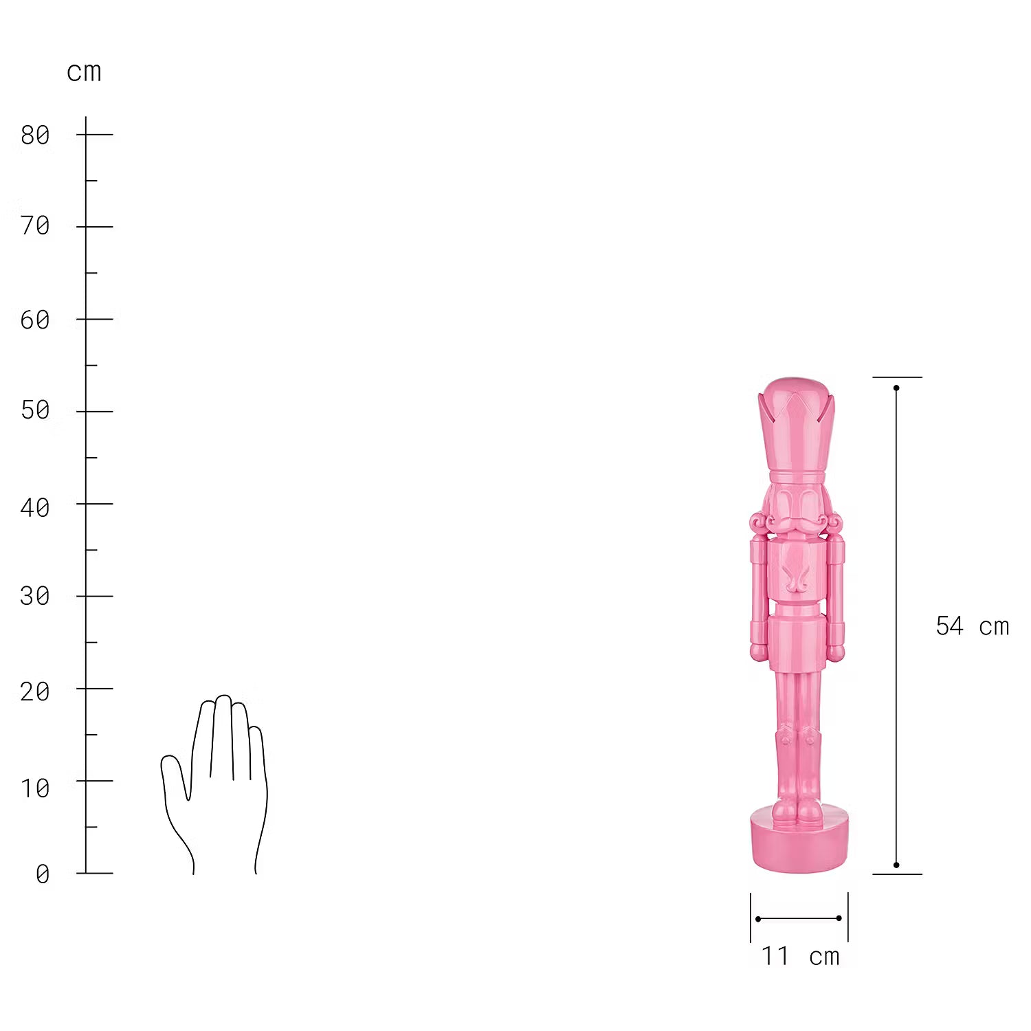 JAMES Nussknacker - Polyresin - Pink - 11 x 54 cm