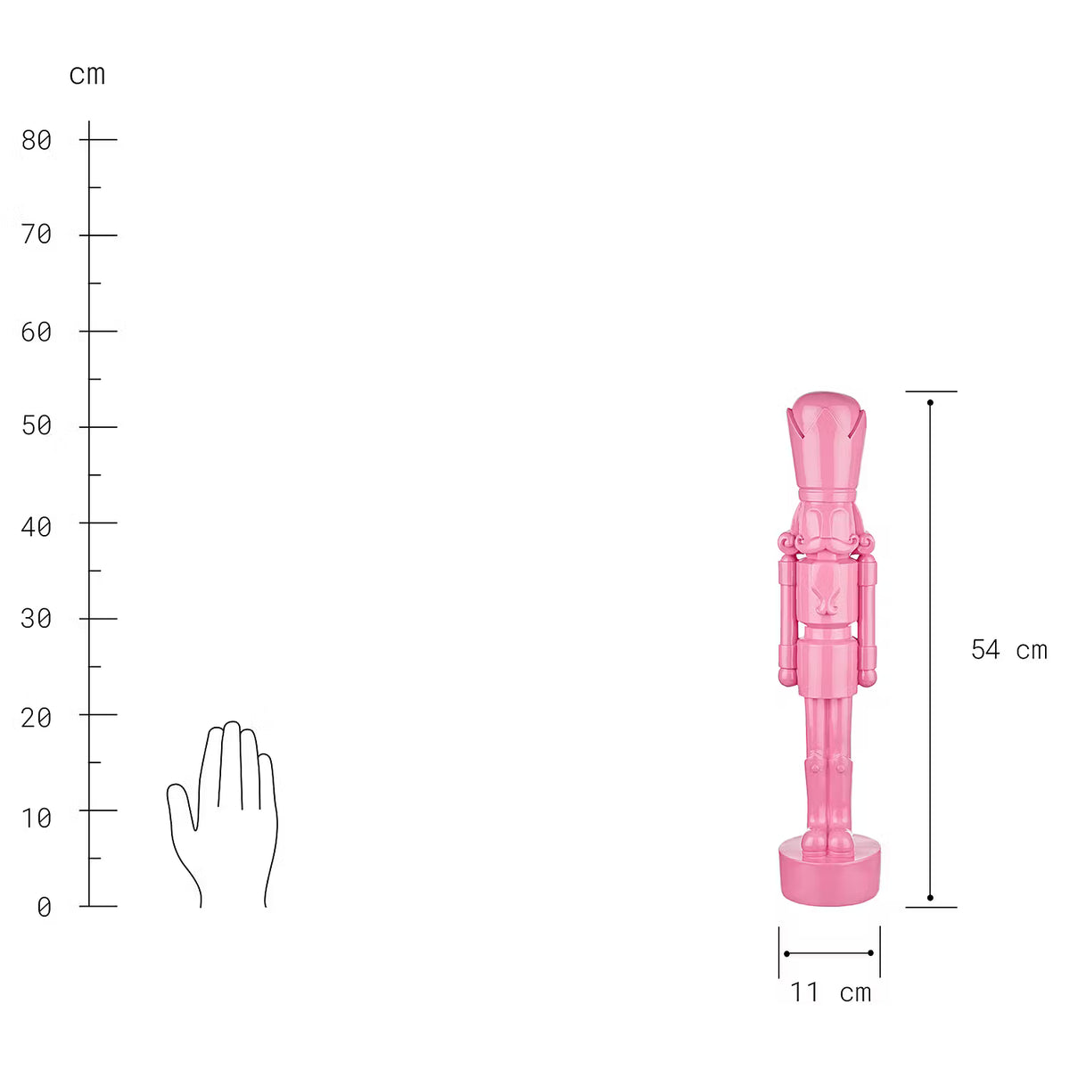 JAMES Nussknacker - Polyresin - Pink - 11 x 54 cm