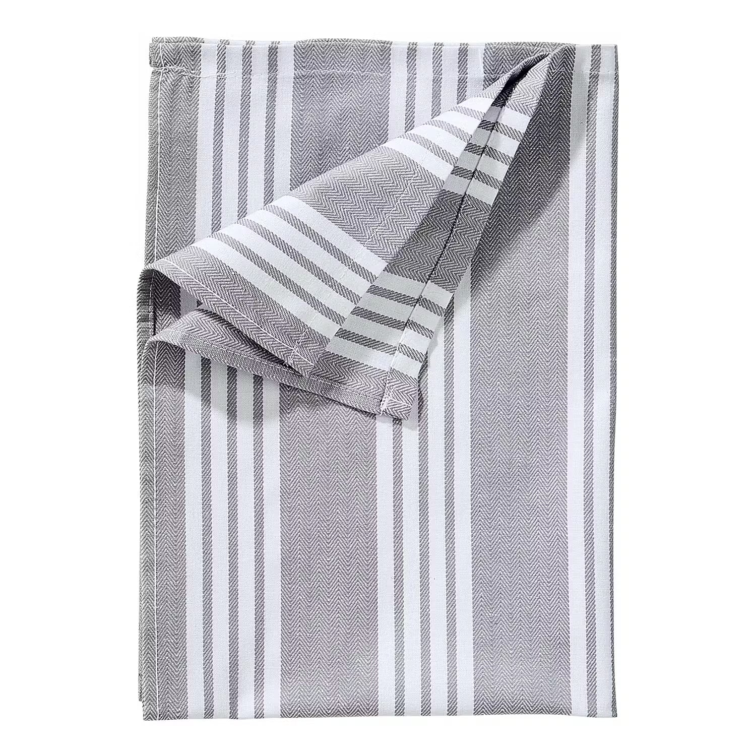 LOFT Küchentuch 3er-Set - Baumwolle - 70 x 50 cm - Hellgrau / Weiß