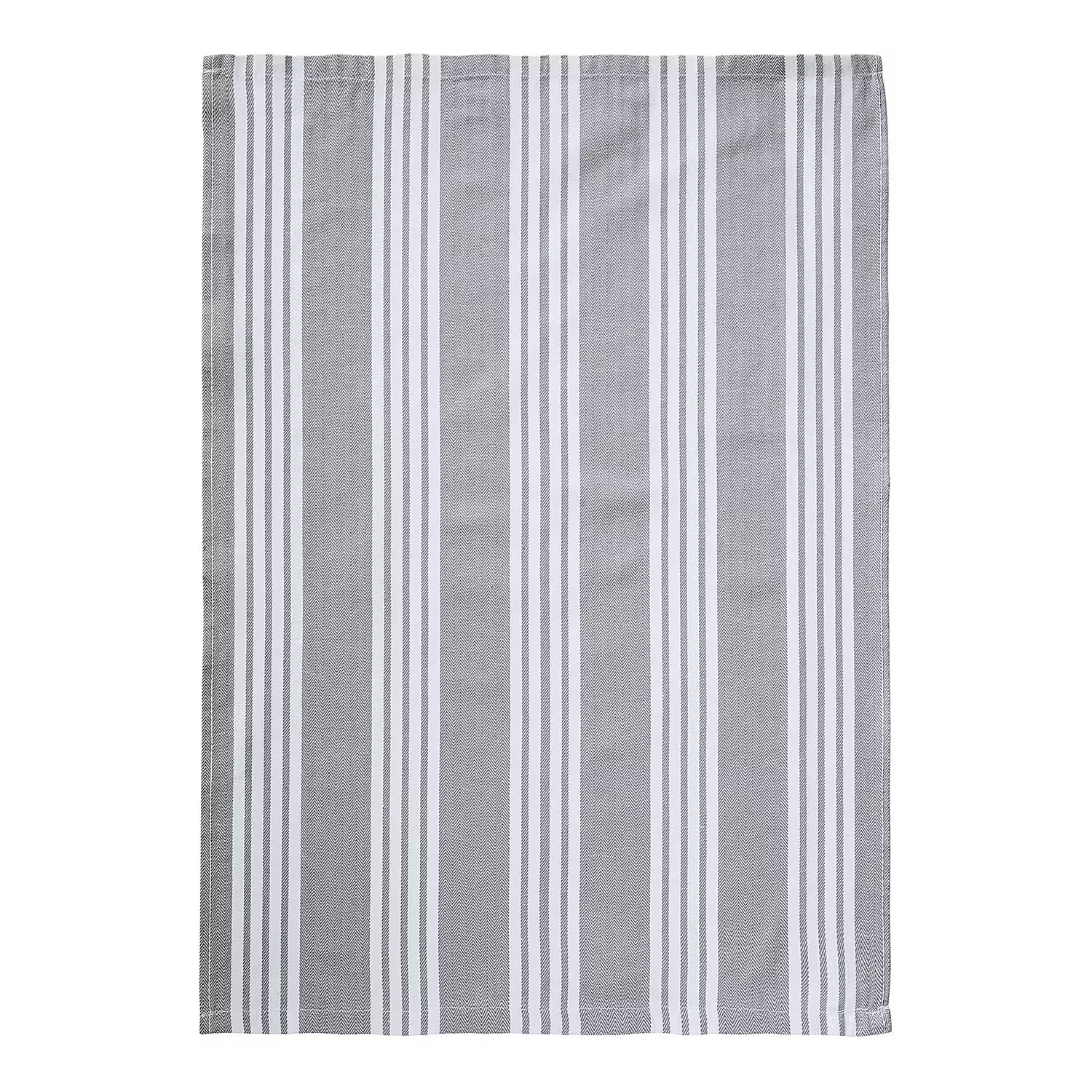 LOFT Küchentuch 3er-Set - Baumwolle - 70 x 50 cm - Hellgrau / Weiß