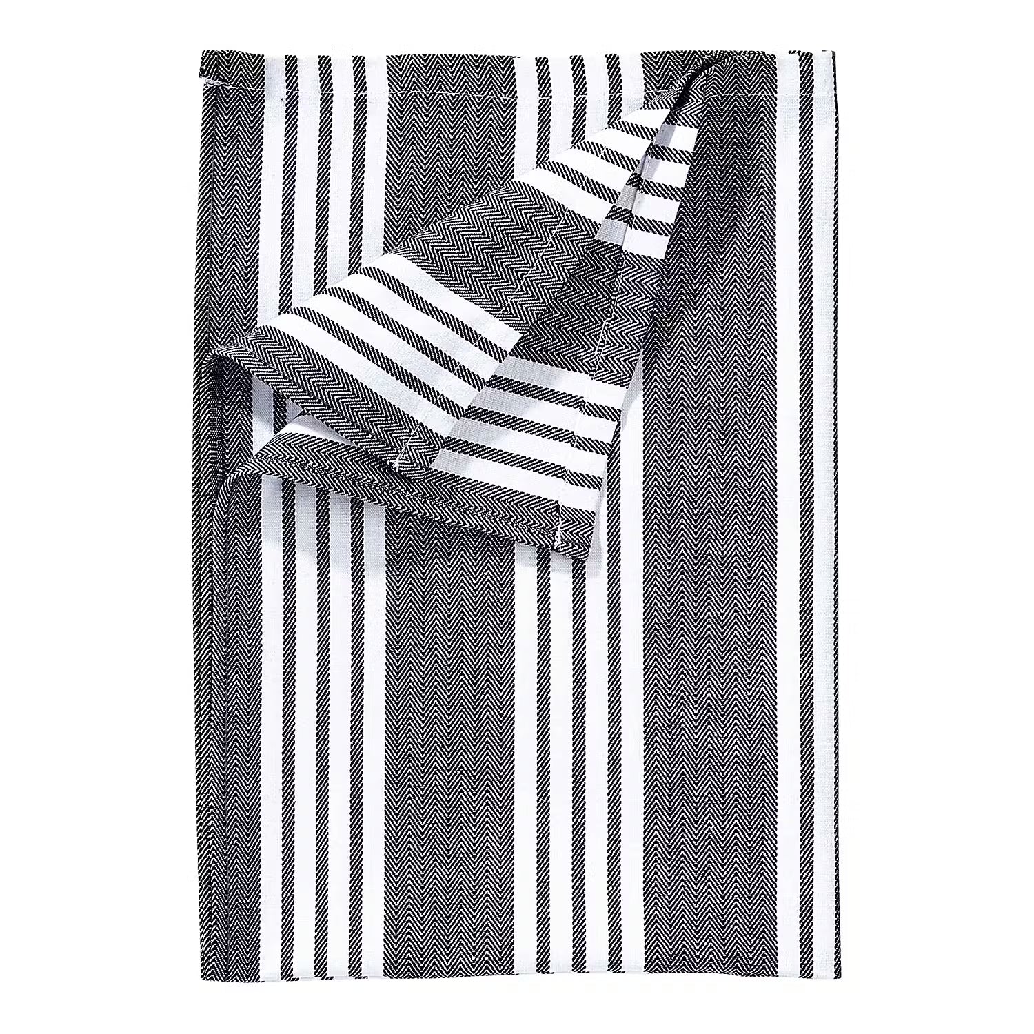 LOFT Küchentuch 3er-Set - Baumwolle - 70 x 50 cm - Dunkelgrau / Weiß