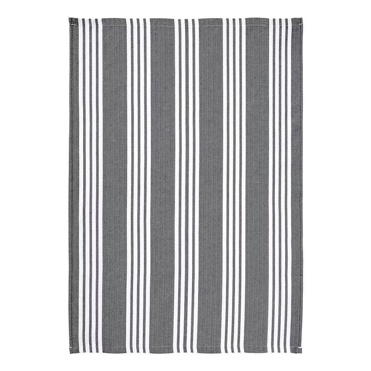 LOFT Küchentuch 3er-Set - Baumwolle - 70 x 50 cm - Dunkelgrau / Weiß