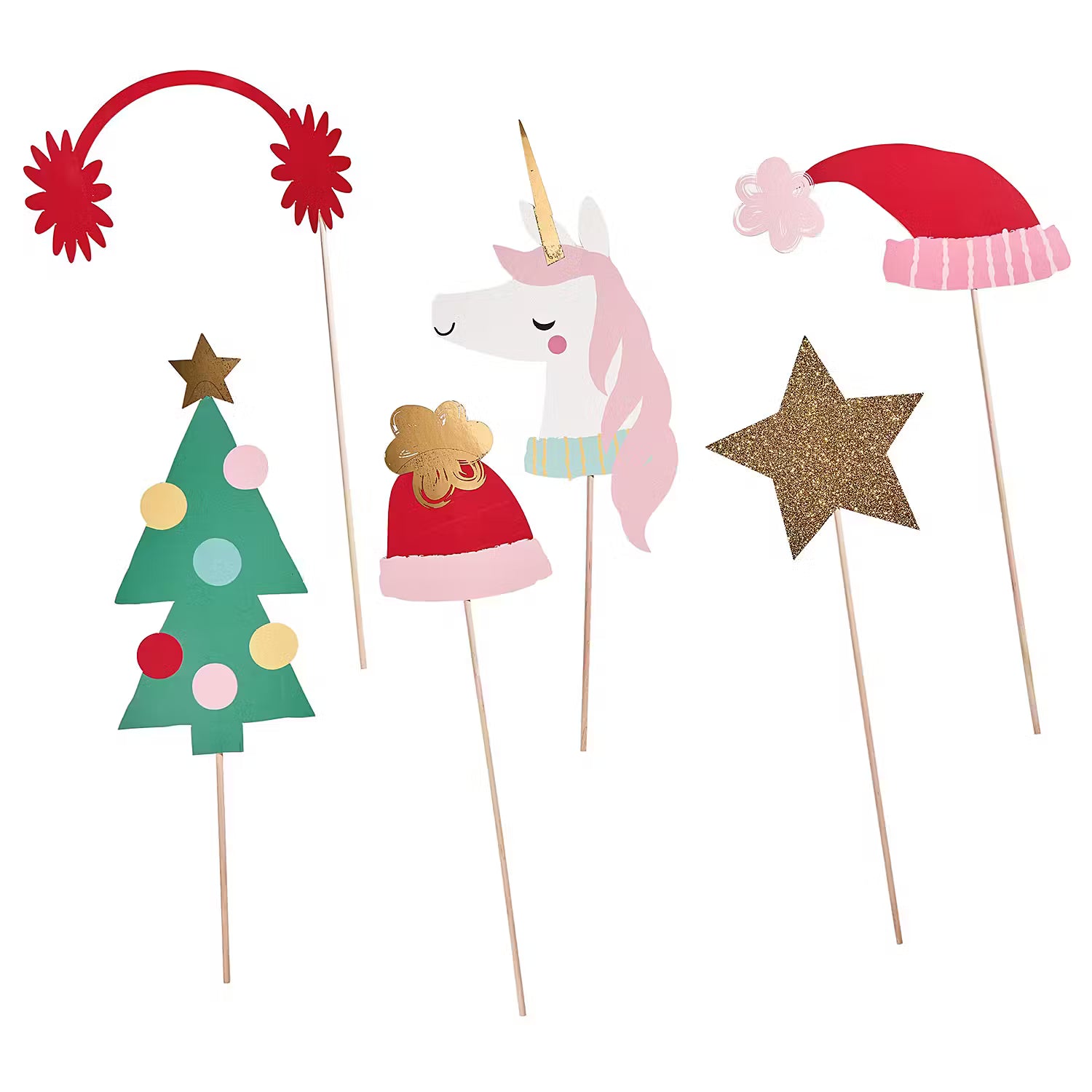 X-MAS Photobooth-Set 12-tlg. - Papier - Rot