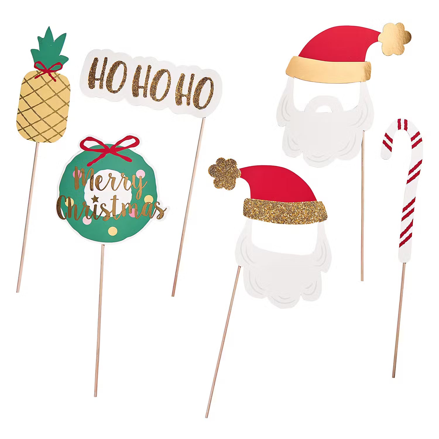 X-MAS Photobooth-Set 12-tlg. - Papier - Rot