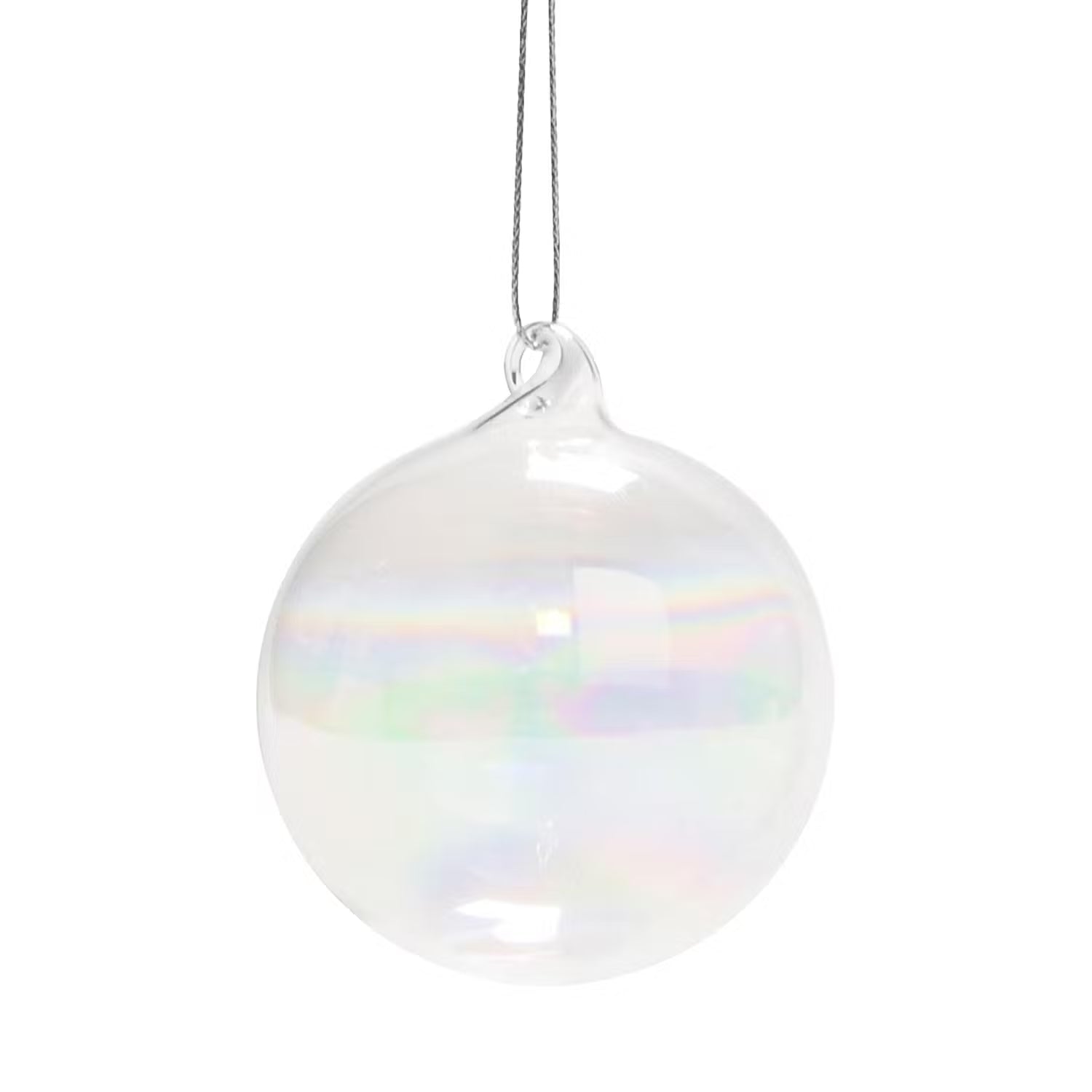 HANG ON Weihnachtskugel 6er-Set - Glas - Transparent - Durchmesser: 6 cm