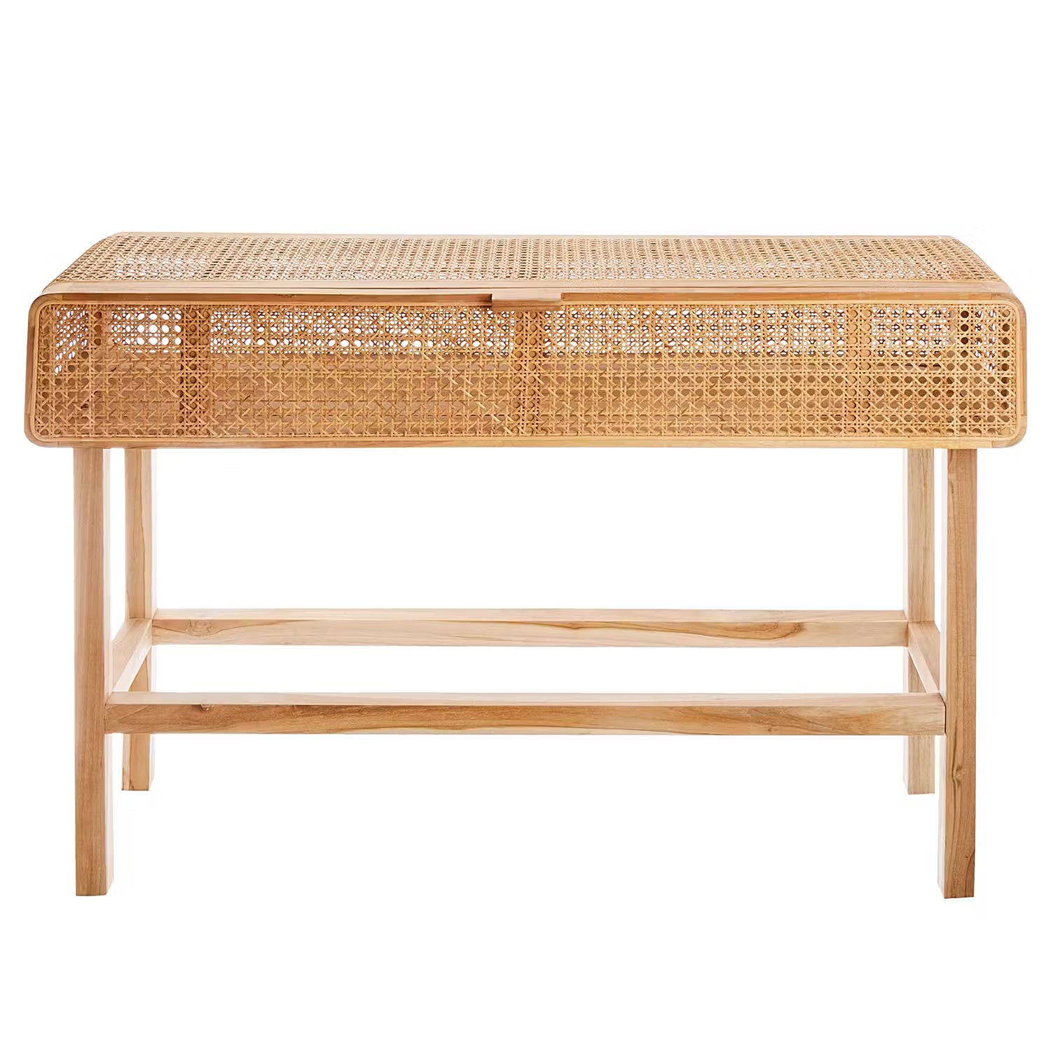 WIENER MELANGE Konsolentisch - Teakholz / Rattan - Natur
