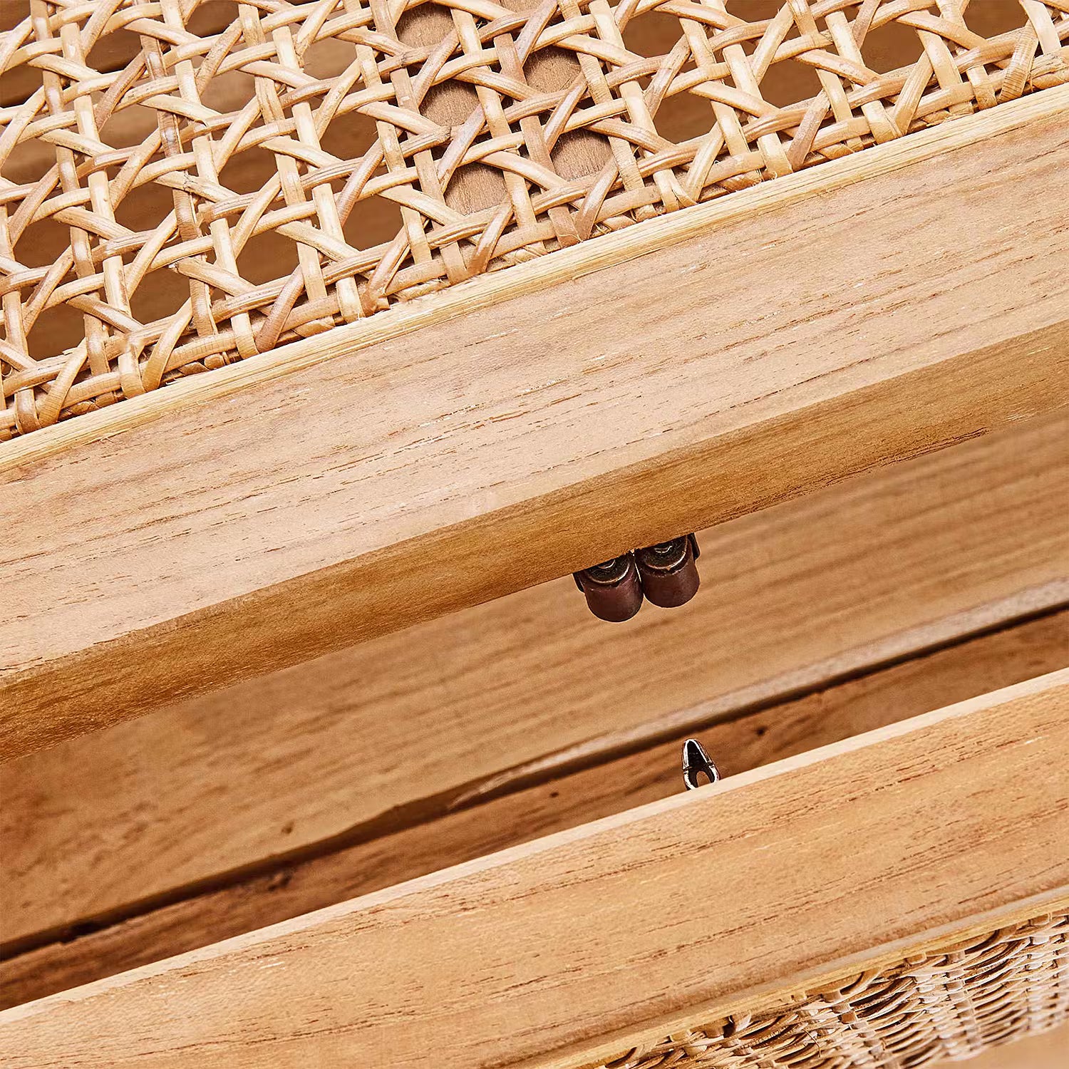 WIENER MELANGE Konsolentisch - Teakholz / Rattan - Natur