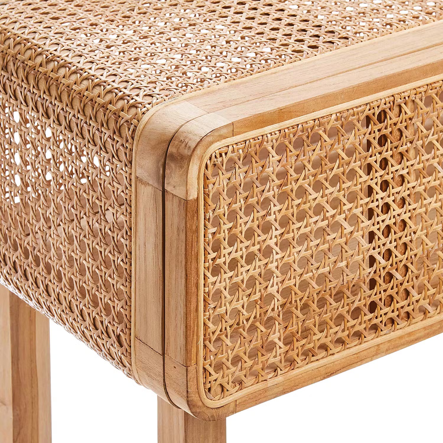 WIENER MELANGE Konsolentisch - Teakholz / Rattan - Natur