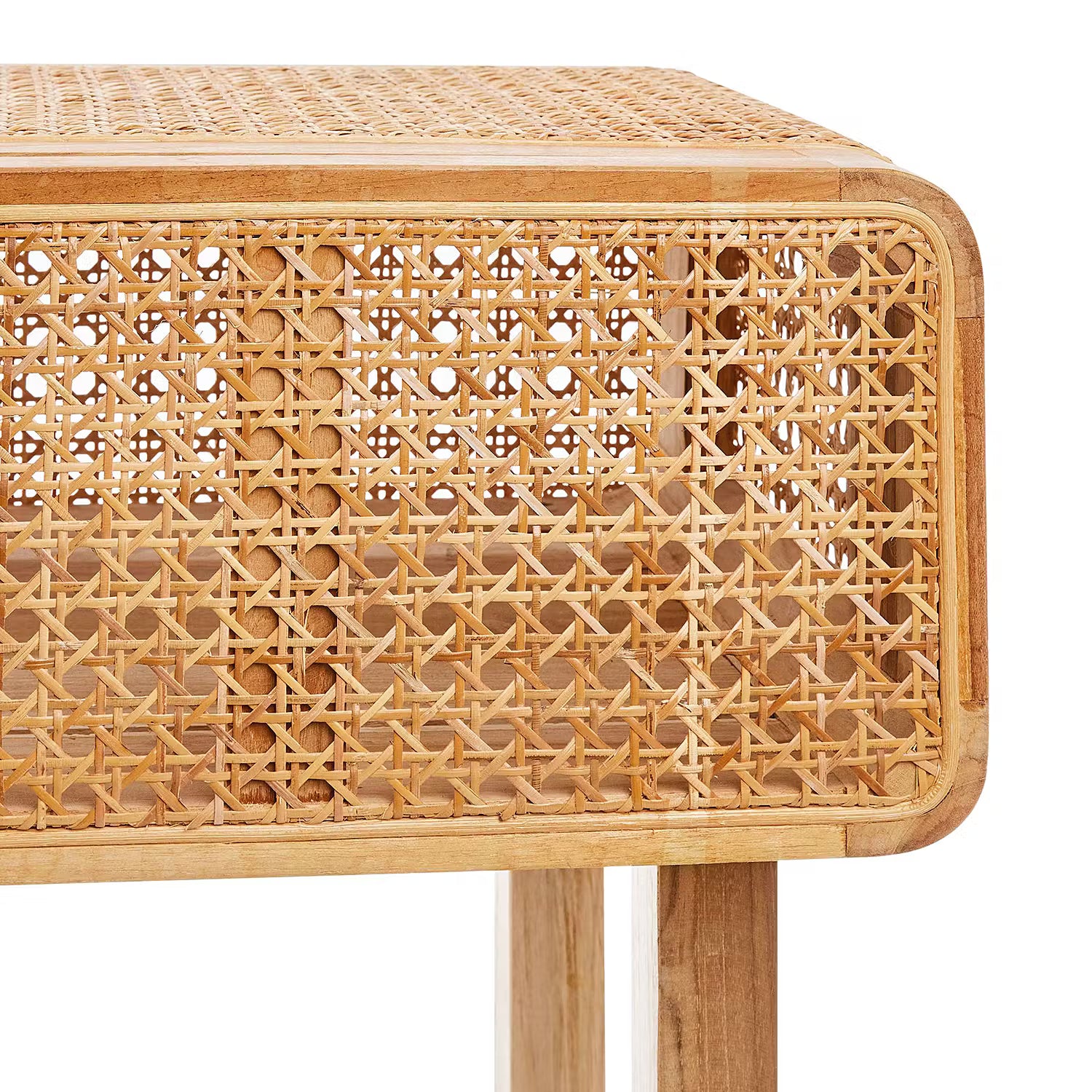 WIENER MELANGE Konsolentisch - Teakholz / Rattan - Natur