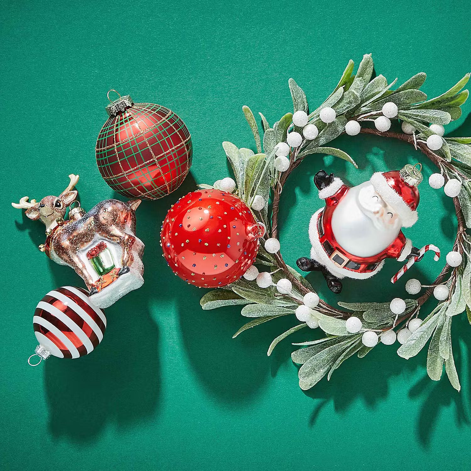 HANG ON Weihnachtskugel Ornament 2er-Set - Glas - Rot