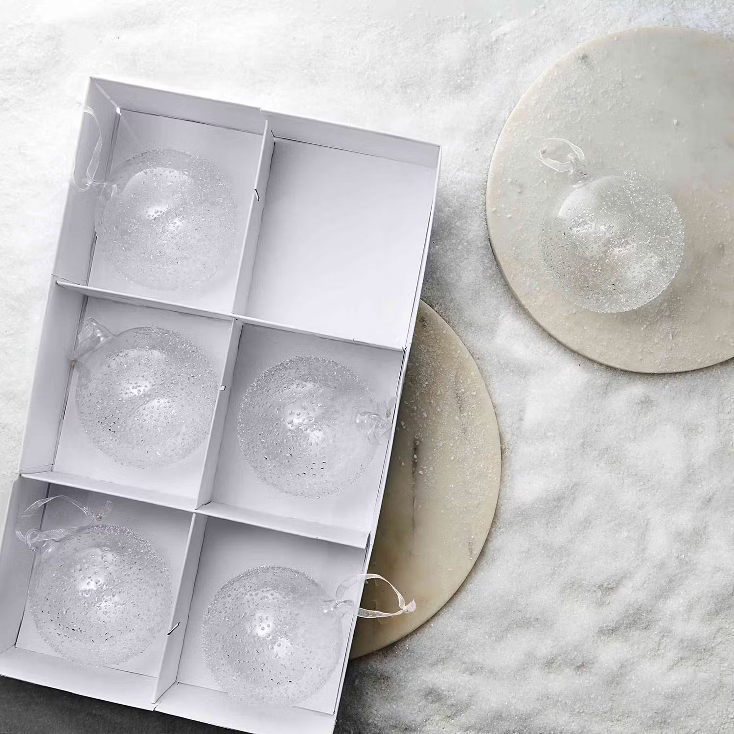 HANG ON Weihnachtskugel 6er-Set - Glas - Transparent