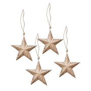 HANG ON Baumanhänger Stern 4er-Set - Mango massiv - Natur