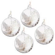 HANG ON Weihnachtskugel Trockenblumen 4er-Set - Glas - Transparent