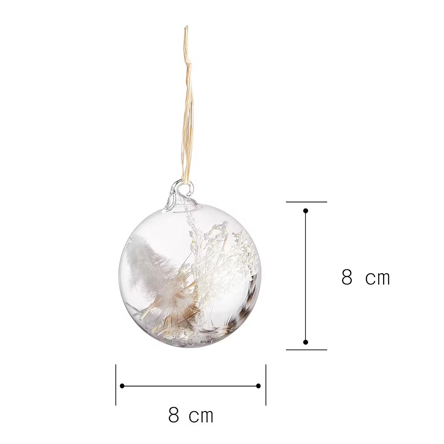 HANG ON Weihnachtskugel Trockenblumen 4er-Set - Glas - Transparent