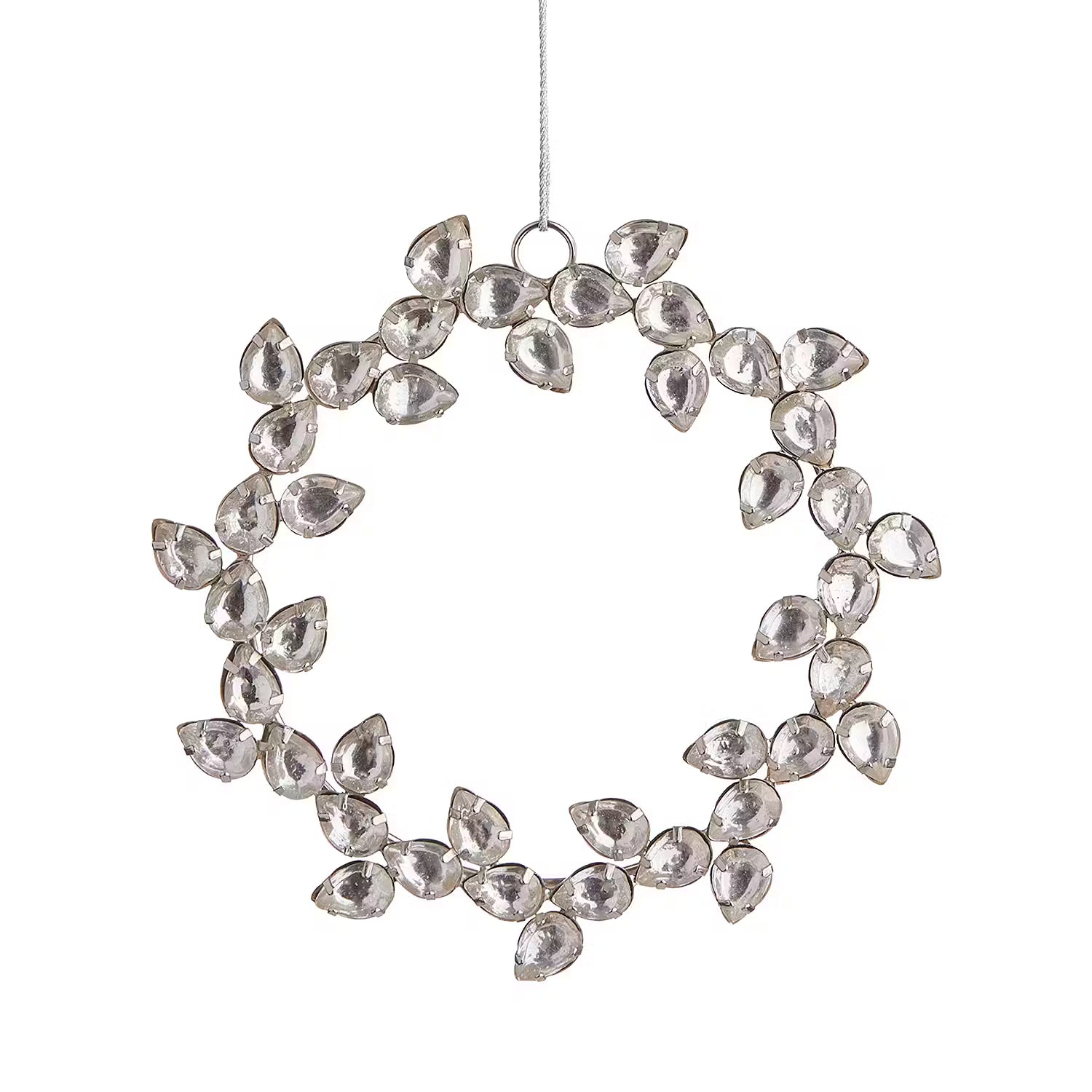 HANG ON Baumanhänger Kranz 6er-Set - Eisen / Glas - Silber