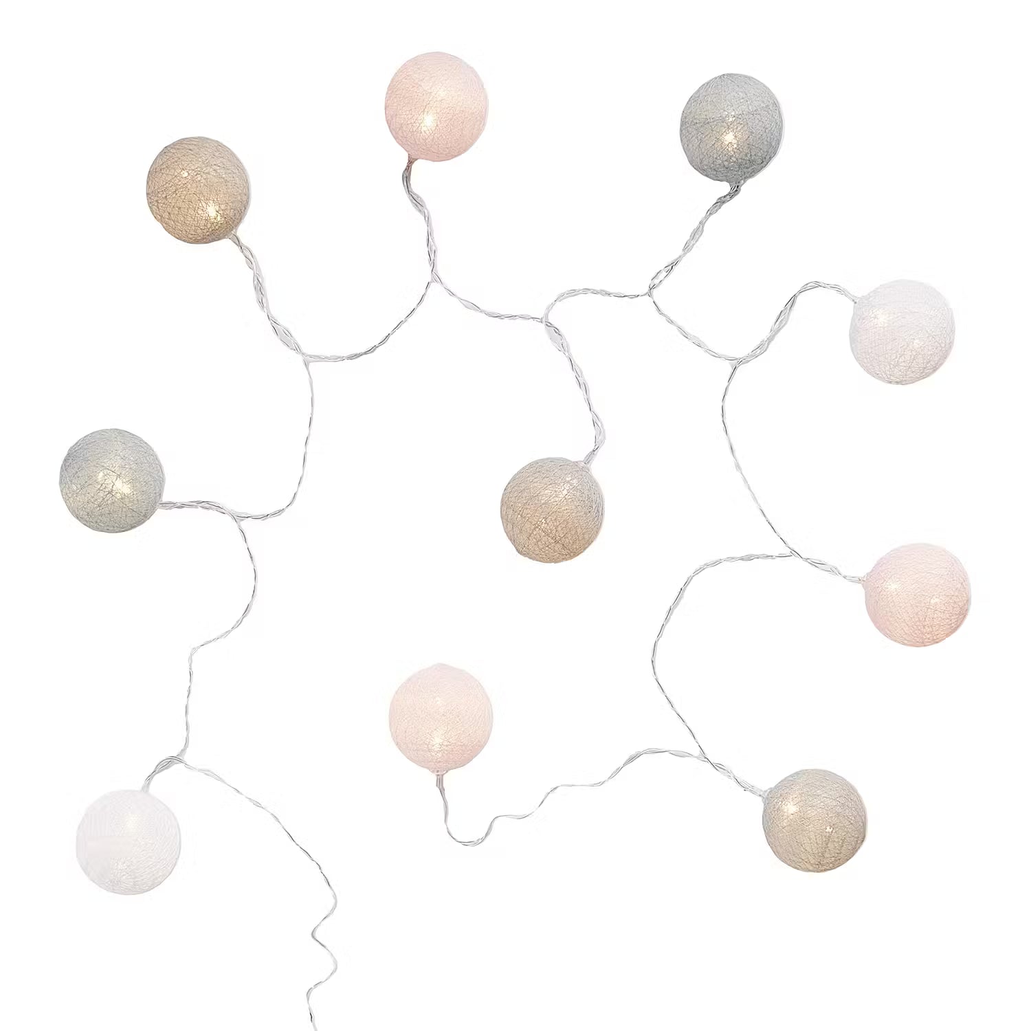 LES BELLES Lichterkette - PVC / Baumwolle - Rosa