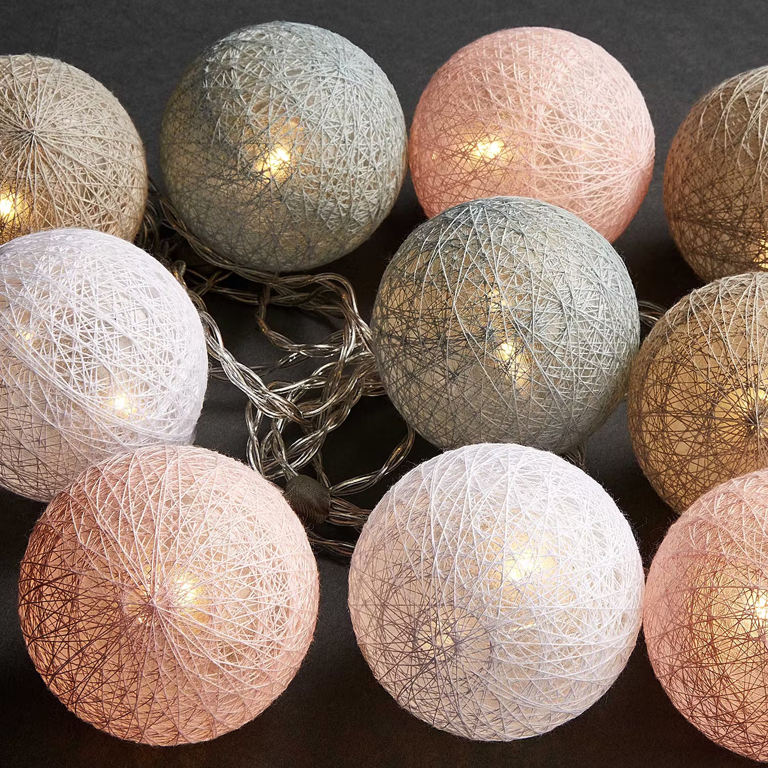 LES BELLES Lichterkette - PVC / Baumwolle - Rosa