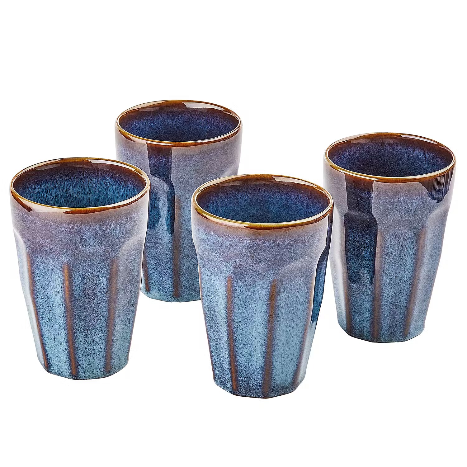 BERGAMO Latte Macchiato Tasse 6er-Set - Steinzeug - Blau
