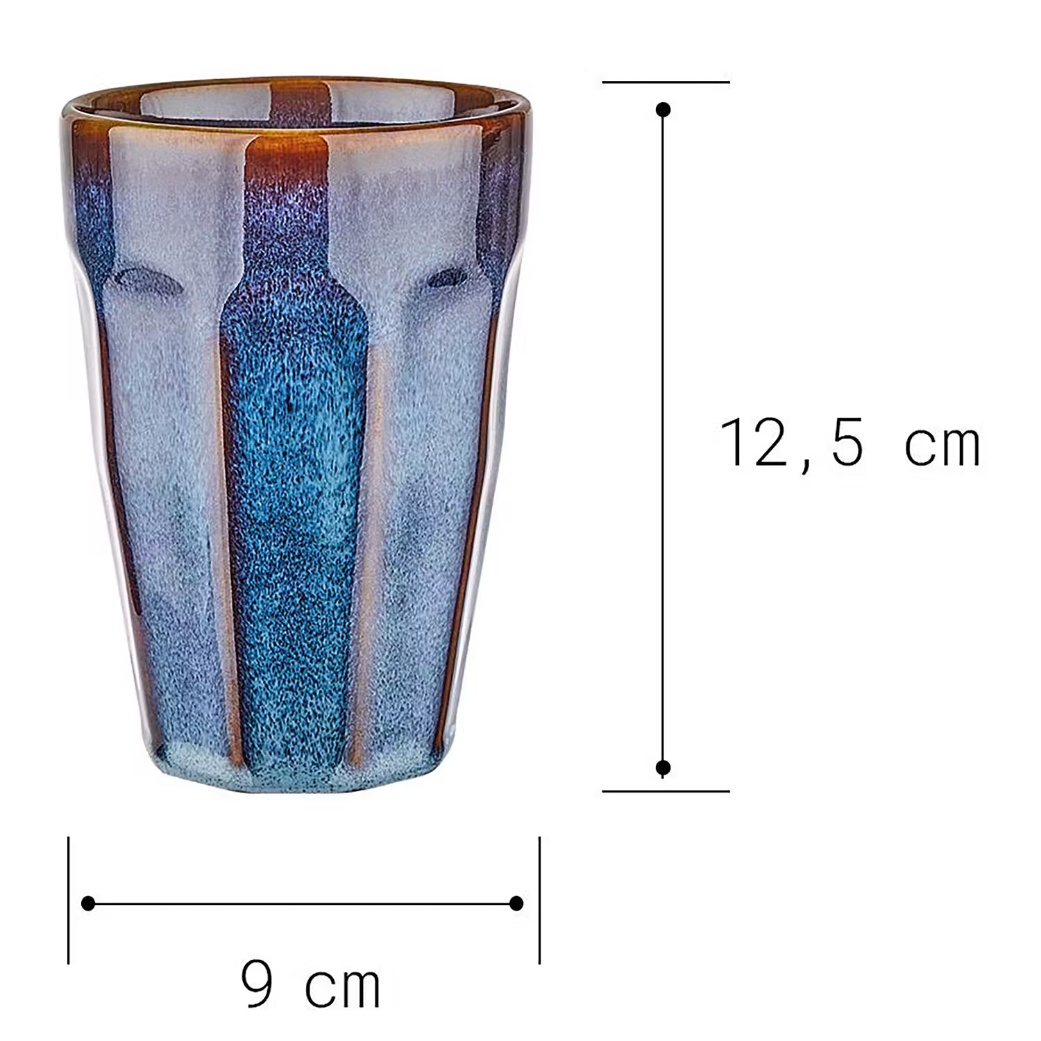 BERGAMO Latte Macchiato Tasse 6er-Set - Steinzeug - Blau