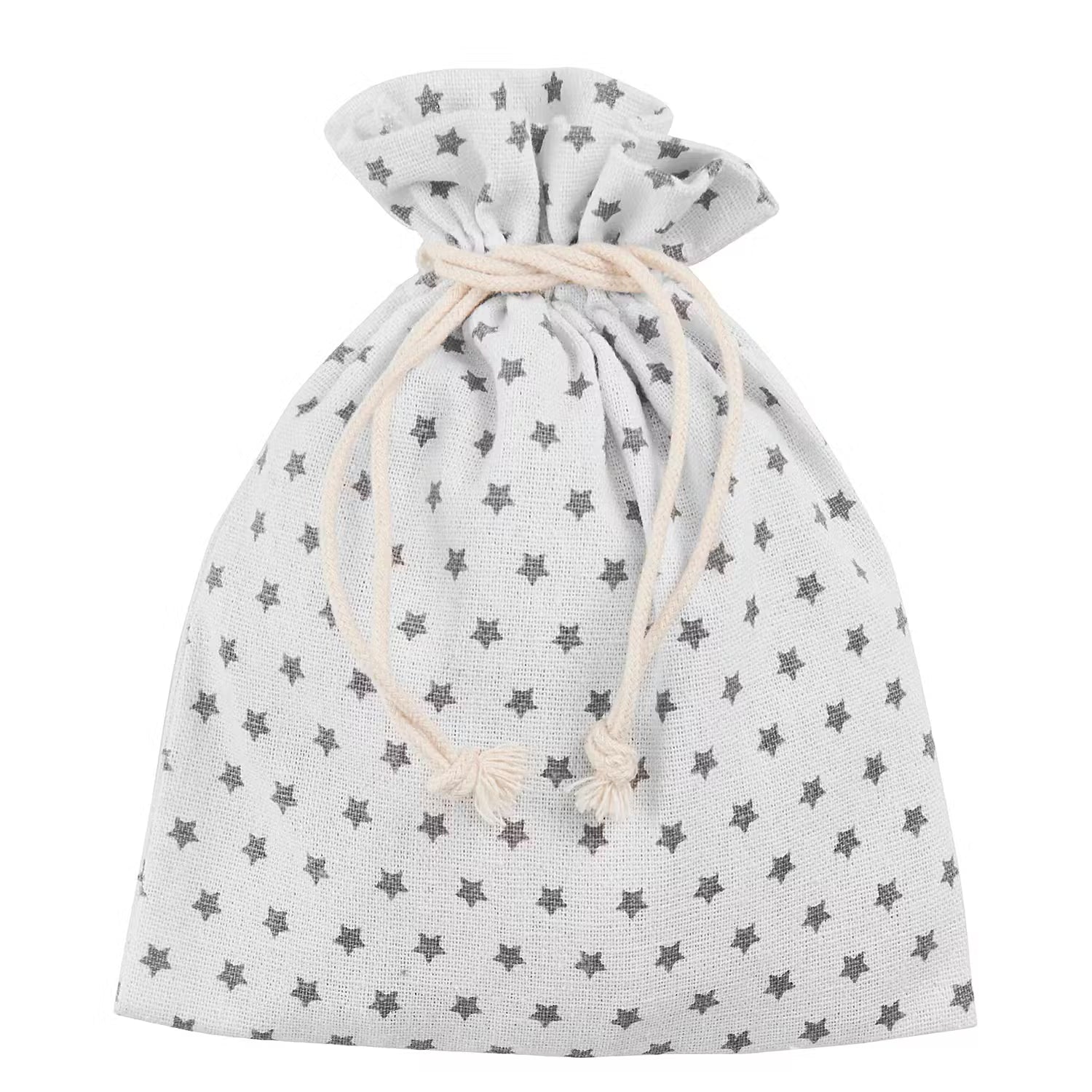 PACK-A-BAG Deko-Säckchen 6er-Set - Baumwolle - Weiß / Grau - 14 x 18 cm
